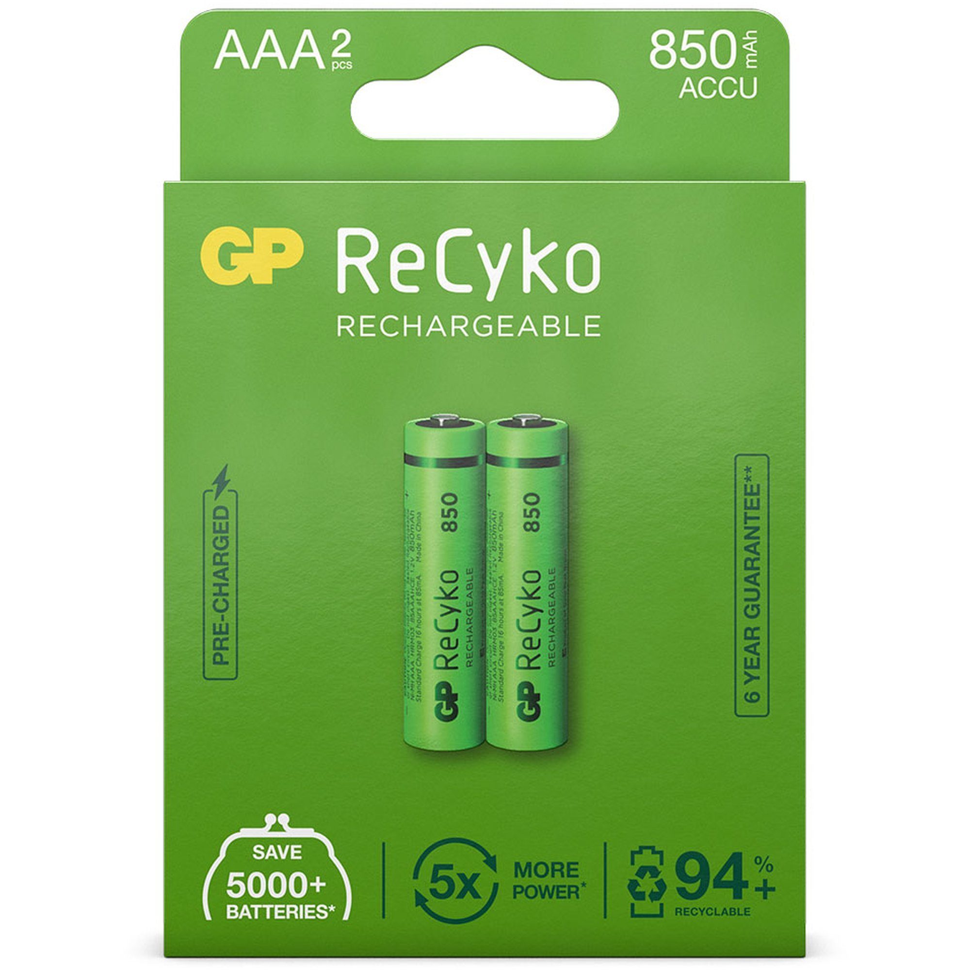 GP Batteries AAA Akku GP mAh Akku 850 2 mAh 850 NiMH ReCyko Stück (1,2 V) 1,2V