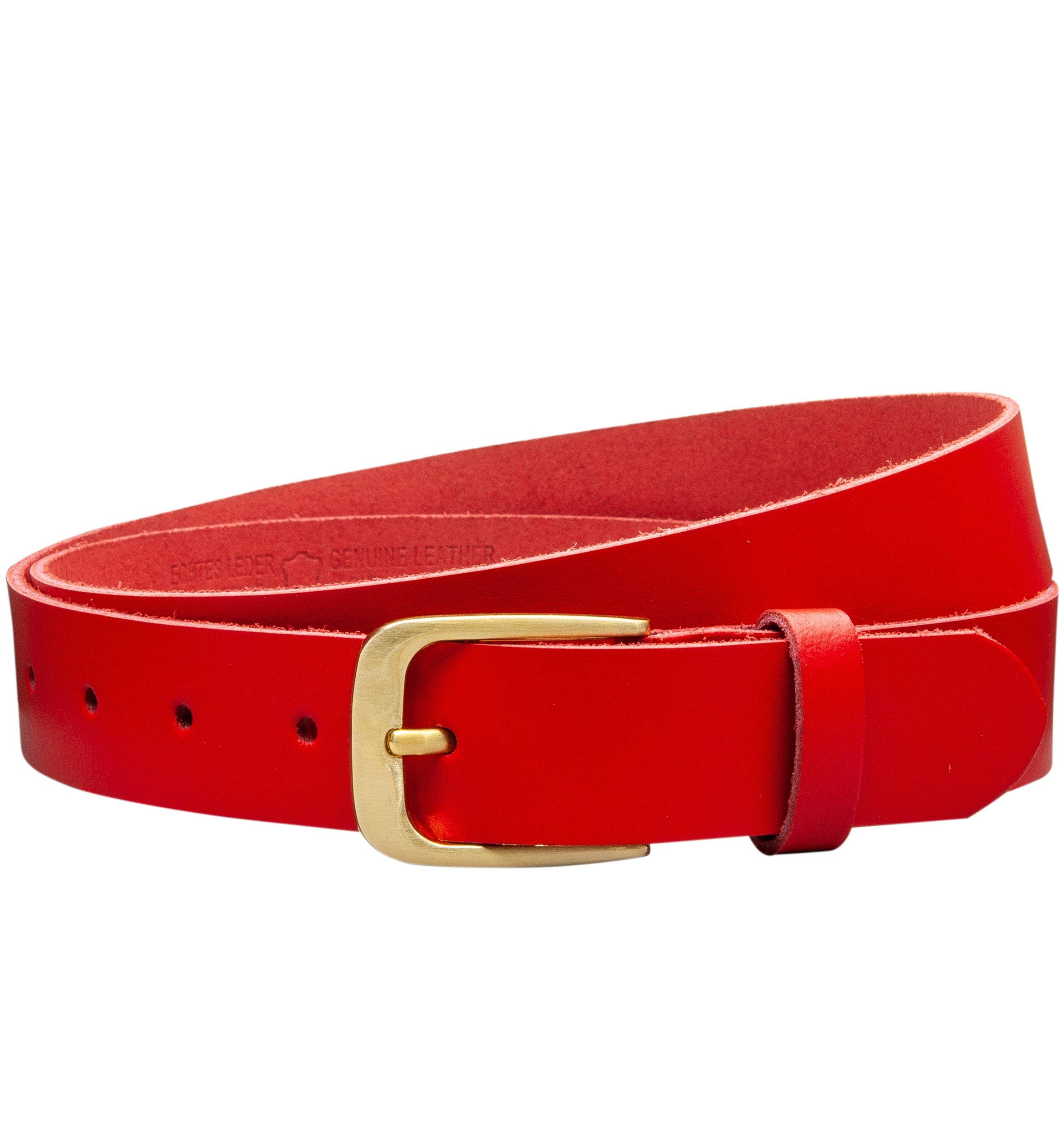 COLOGNEBELT Ledergürtel OM316-SL-Rot MADE IN GERMANY, Rot Kürzbar, 100 % Echtleder, Aus einem Stück, Unisex – Bild 2 von 5