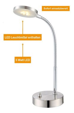 bmf-versand Tischleuchte LED Nachttischlampe 2er Set Tischleuchte 5 W Schreibtischlampe, Nachttischleuchte, LED fest integriert, Warmweiß, Flur, Schlafzimmer, Tischlampe, Wohnzimmer, Küche, Esszimmer