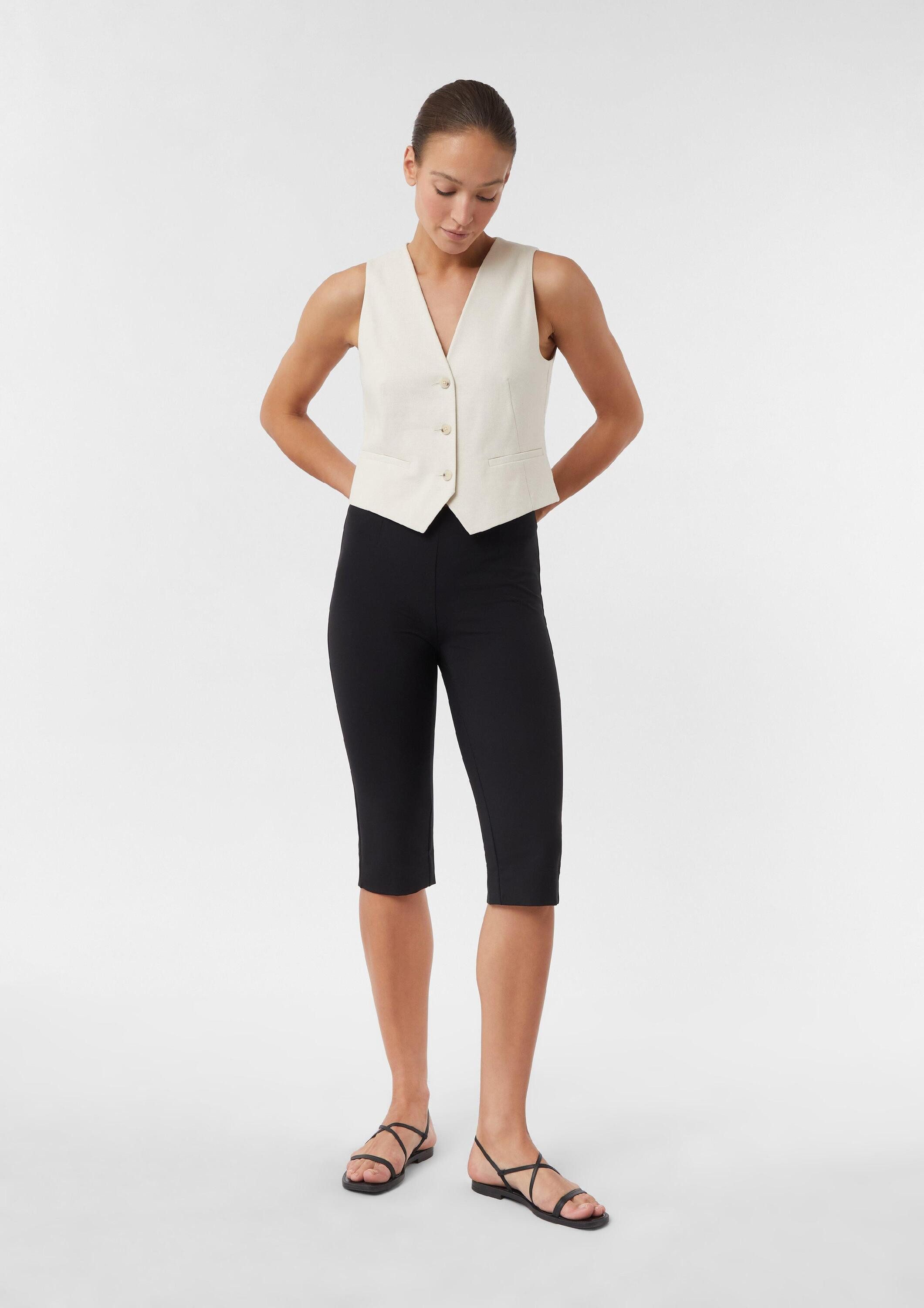 comma Caprihose Hose Capri-Hose im Skinny Fit mit Teilungsnähten