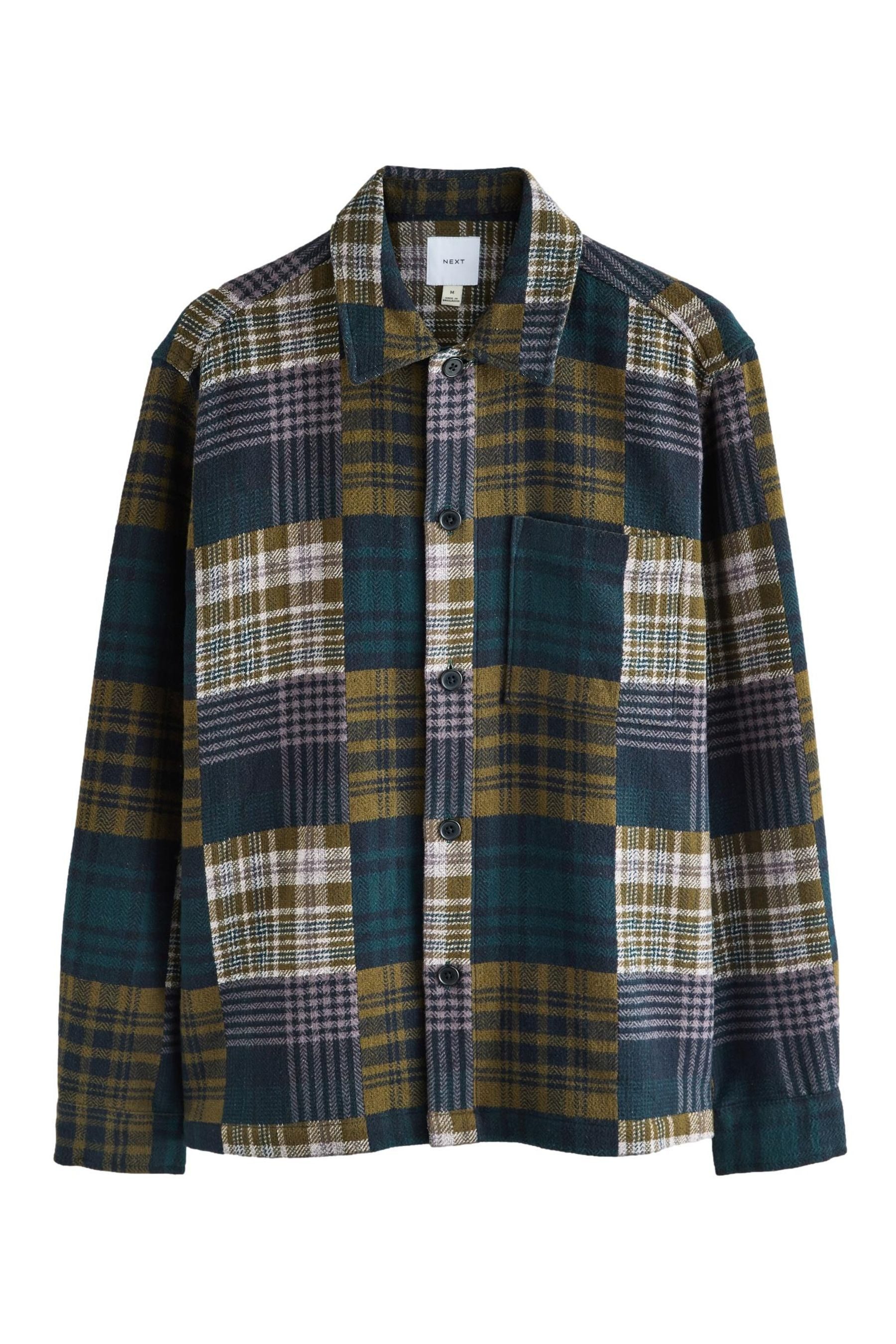 Hemdjacke Karierte Hemdjacke im Patchwork-Stil