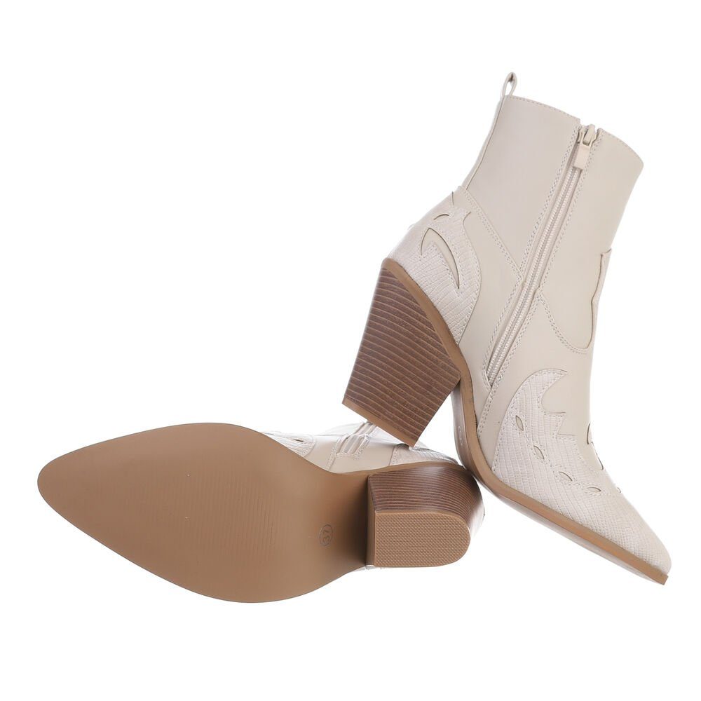 Ital-Design Damen Cowboyboots Western Westernstiefelette Blockabsatz günstig online kaufen