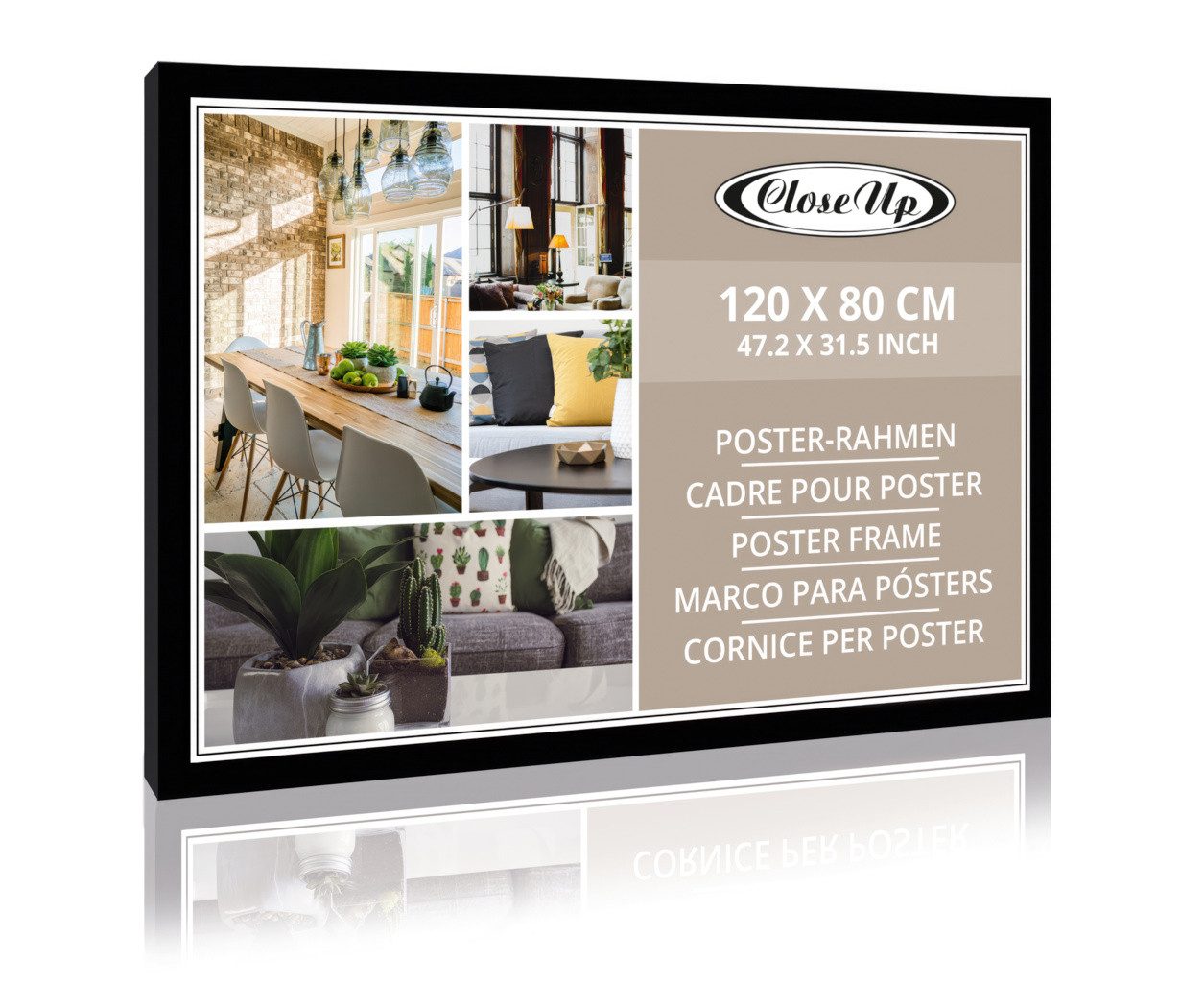 Close Up Bilderrahmen Posterrahmen 80 x 120 cm schwarz günstig online kaufen