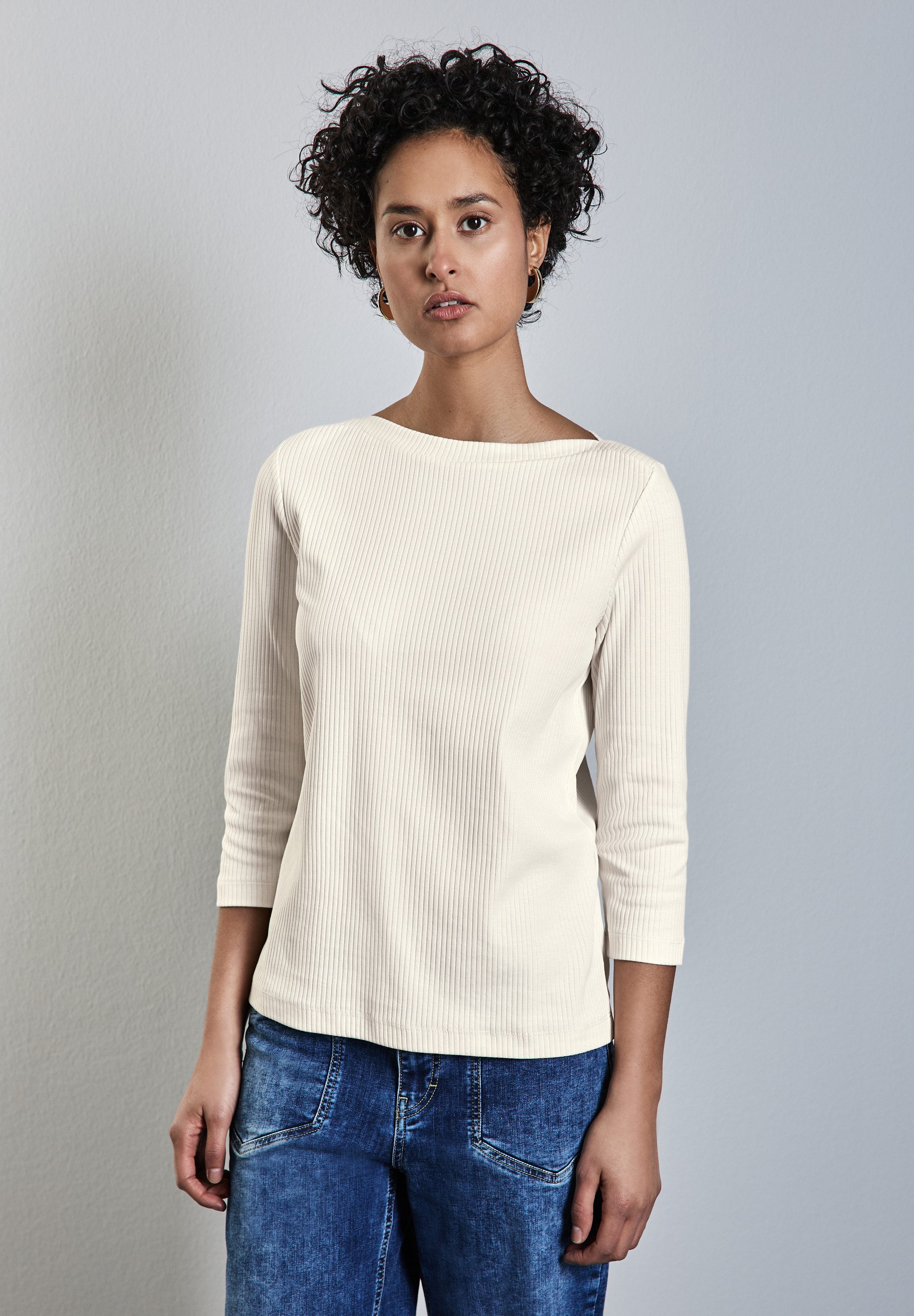 STREET ONE 3/4-Arm-Shirt aus softem Materialmix günstig online kaufen