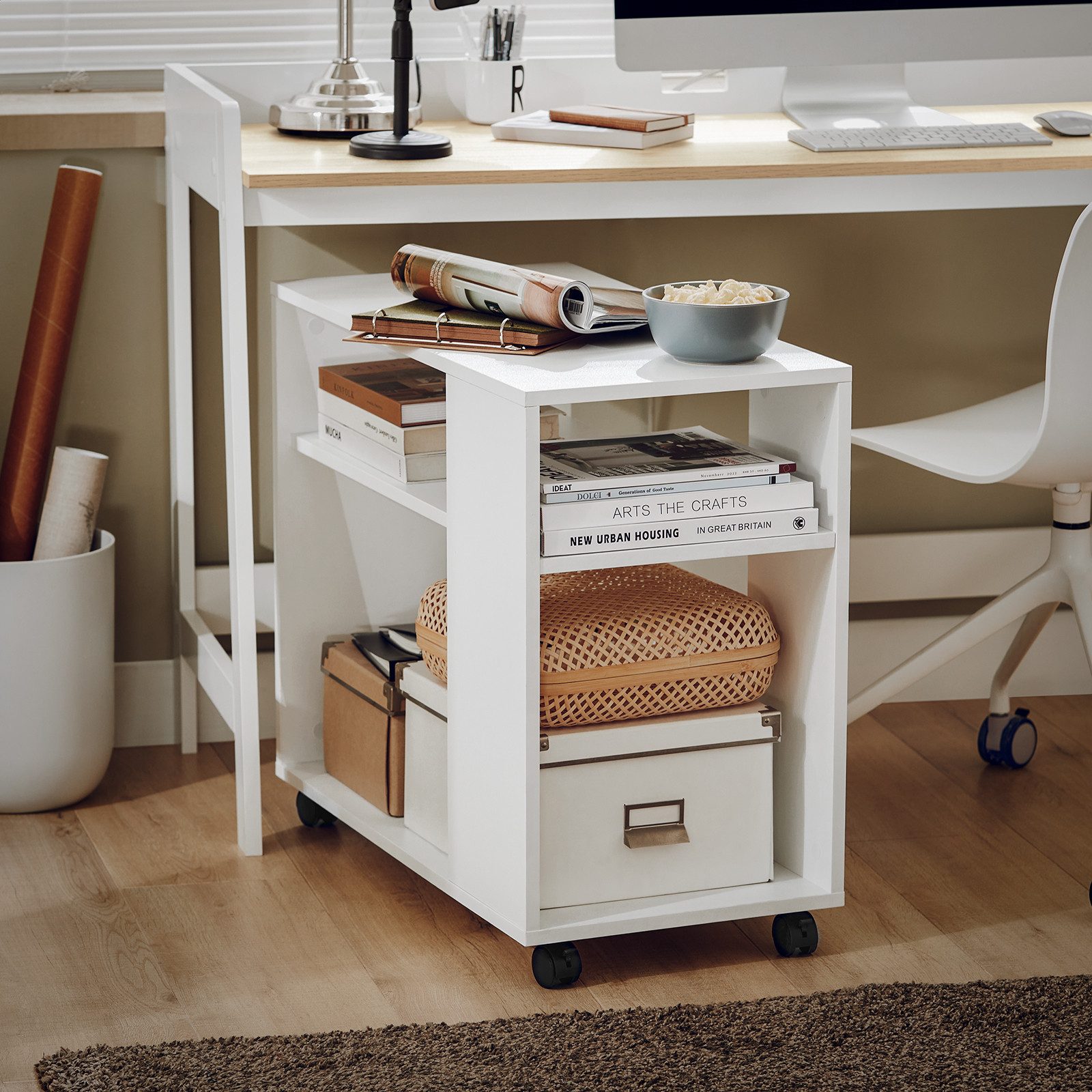 SoBuy Beistellwagen FBT34, Bücherregal, mit Rollen, Wohnzimmer, Schlafzimme günstig online kaufen