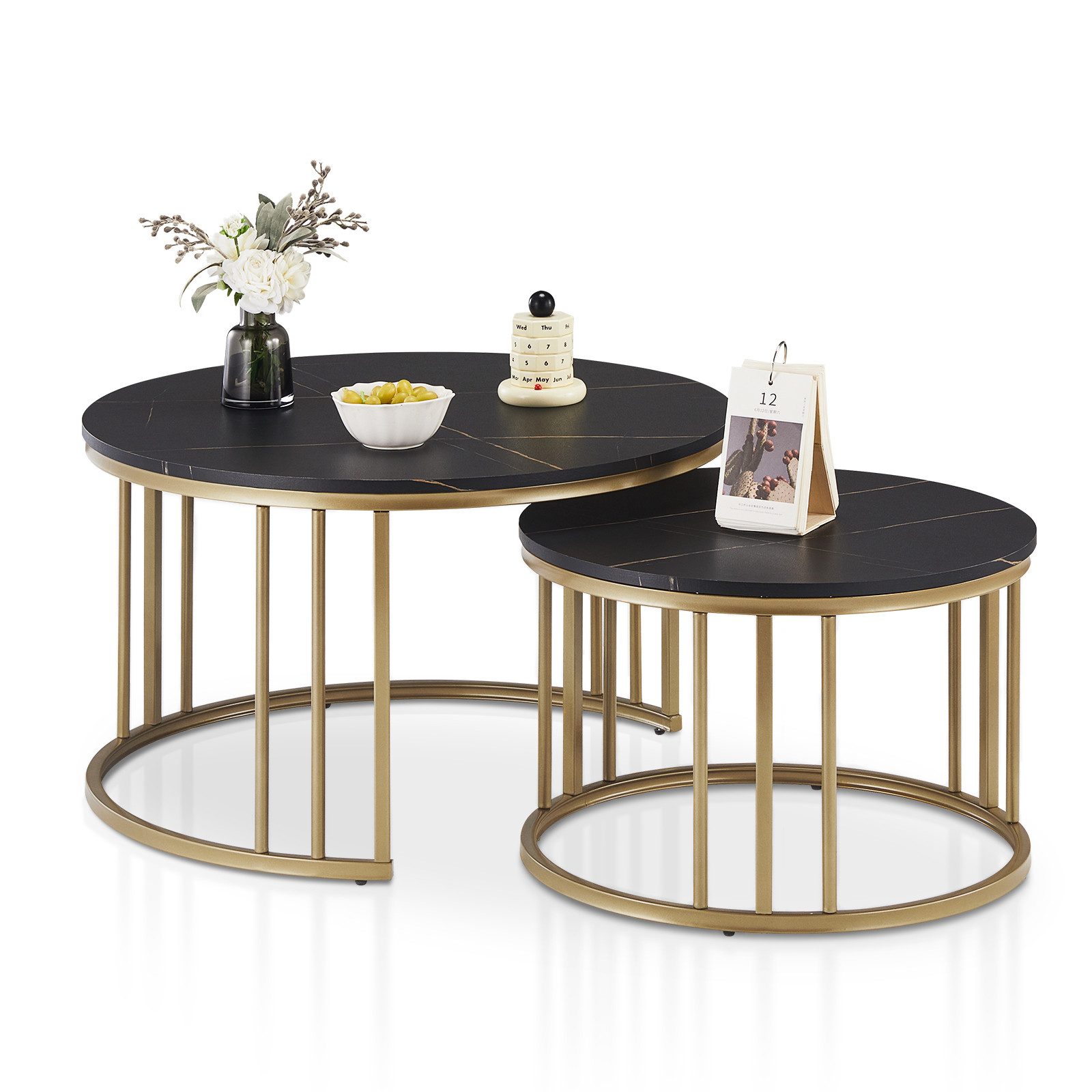 Ofcasa Couchtisch Runder Sofatisch (2er Set), günstig online kaufen