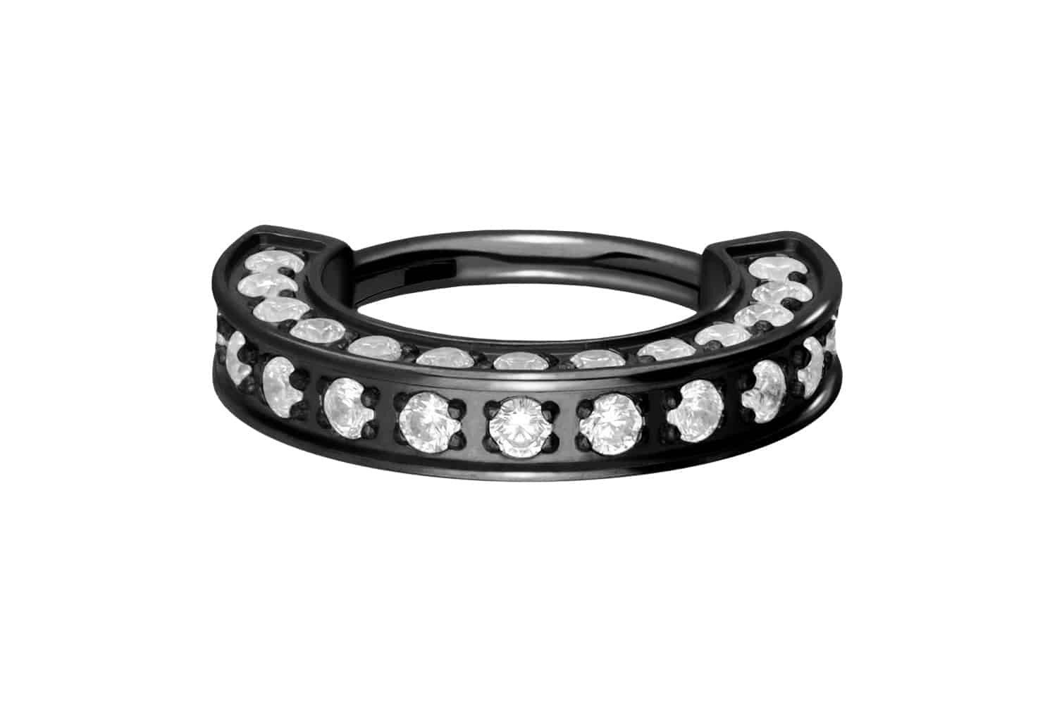 Nasenpiercing Titan Segmentring Clicker KRISTALLRAND Ohrpiercing Septum Nase