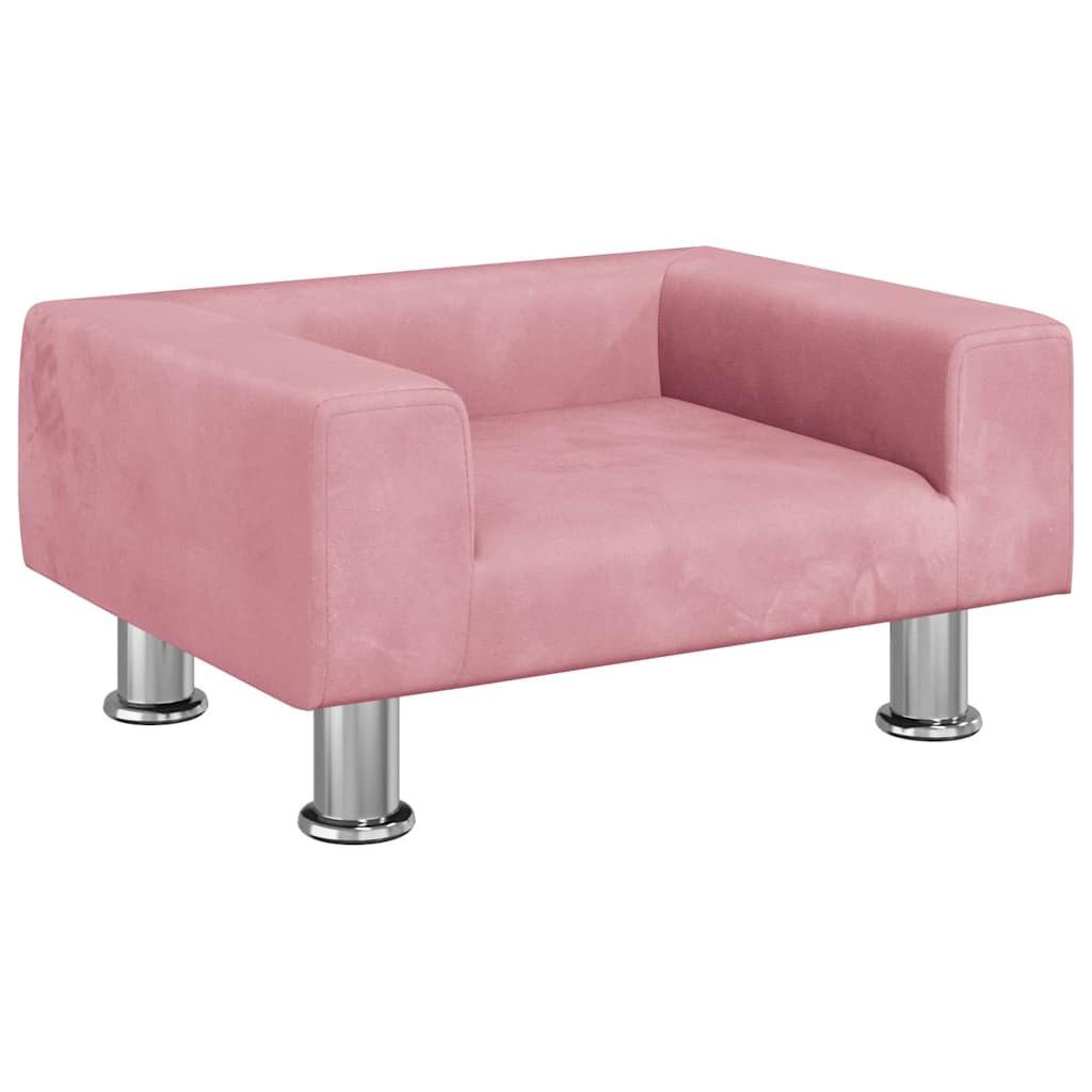 vidaXL Tierbett, Hundebett Rosa 50x40x26,5 cm Samt