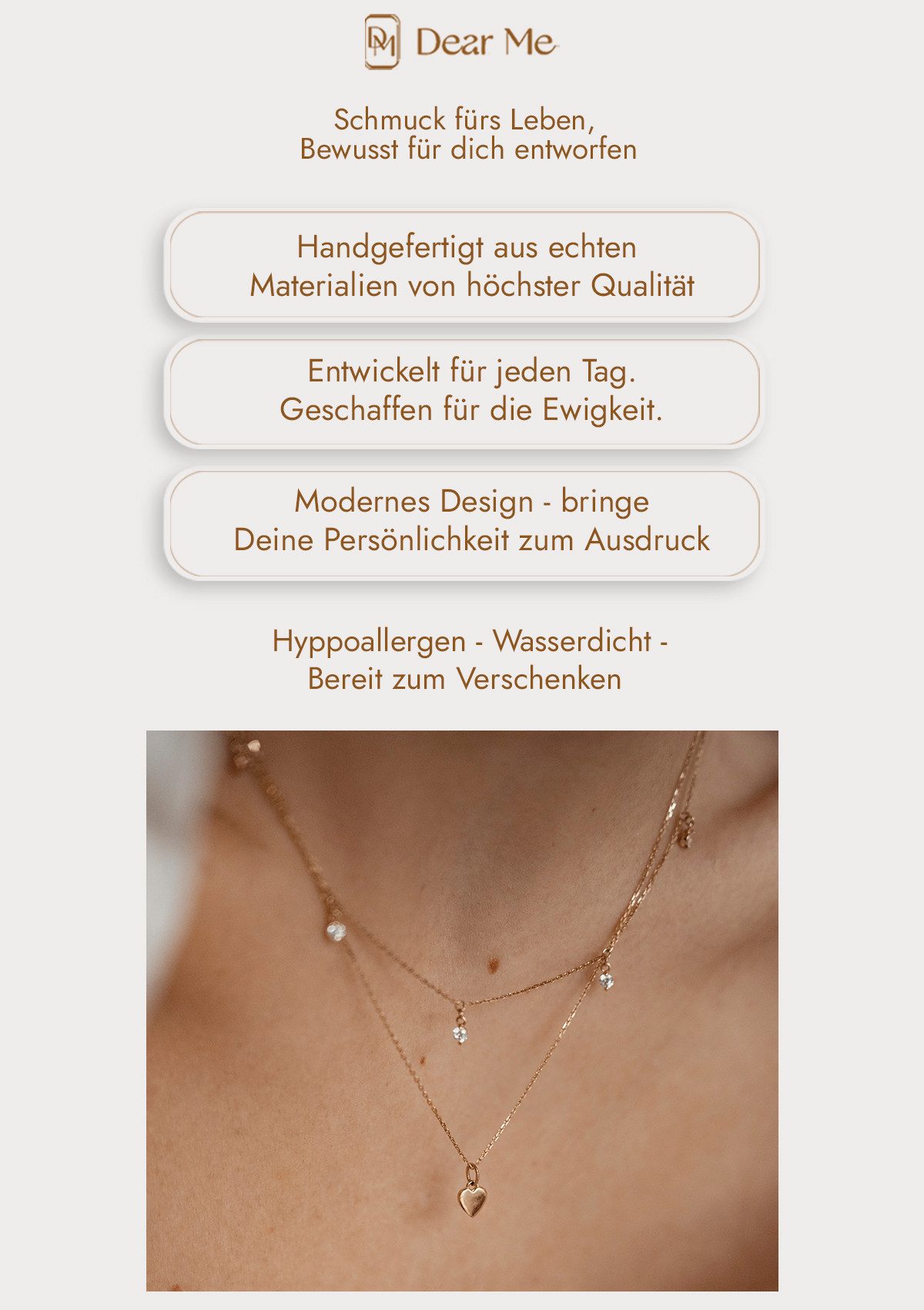 Dear Me Goldkette Damen 375/ 585 zur Auswahl Gold, Basic Kette für Layering, 9K 14K Gold Weißgold Halskette ohne Anhänger, 375 585 Echtgold Schmuck