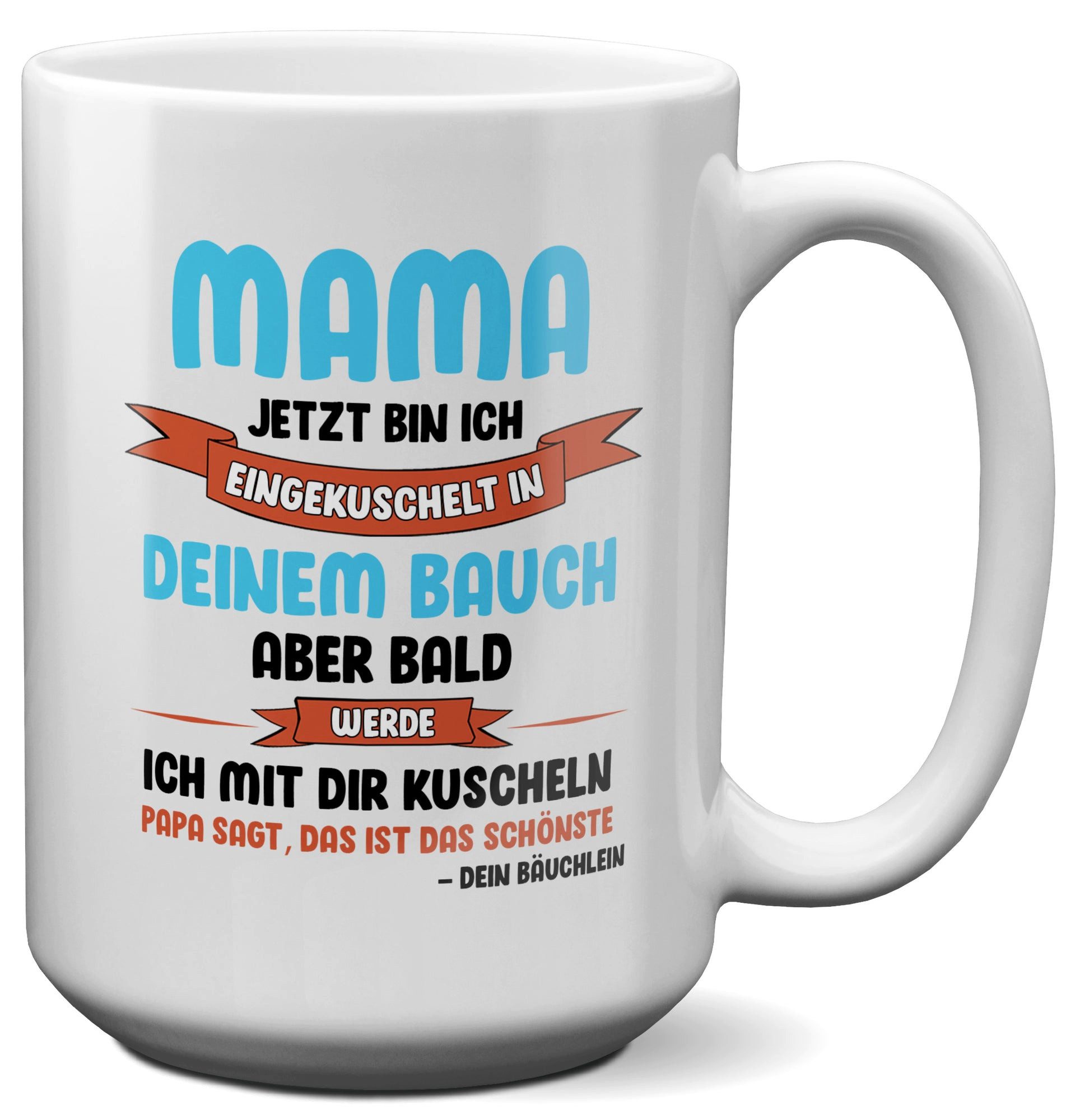 22Feels Tasse Werdende Mama Geschenk Muttertag Schwangerschaft Frauen Babyparty, Keramik, XL, Made In Germany, Spülmaschinenfest