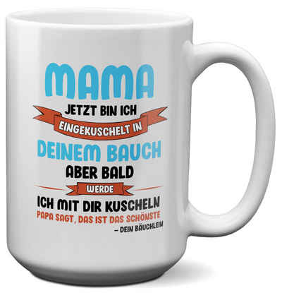 22Feels Tasse Werdende Mama Geschenk Muttertag Schwangerschaft Frauen Babyparty, Keramik, XL, Made In Germany, Spülmaschinenfest