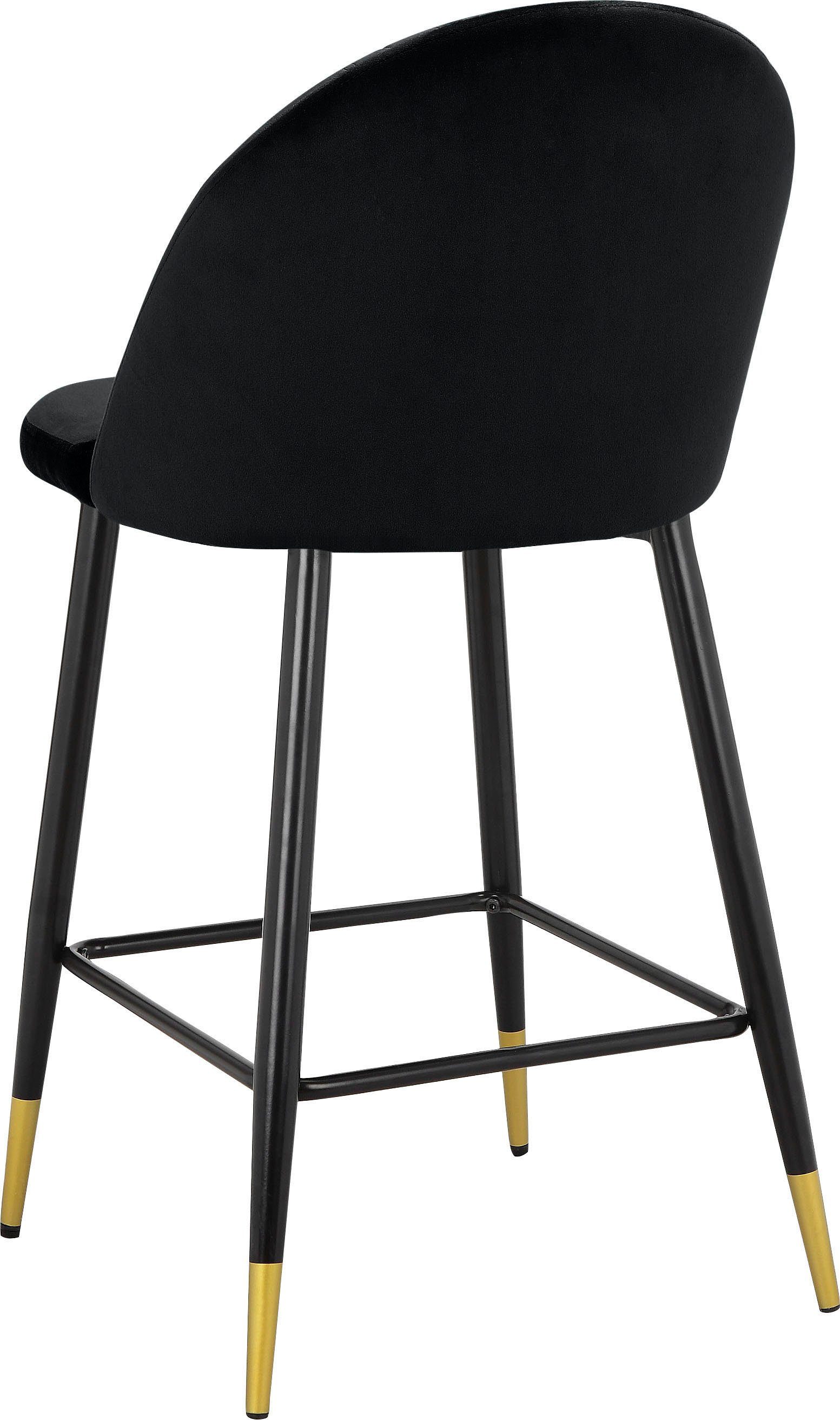 schwarz (2 Rücken Velourstoff, Bistrostuhl in Sitz St), Embrosse 65 Sitzhöhe Leonique und gepolstert, schönem cm mit