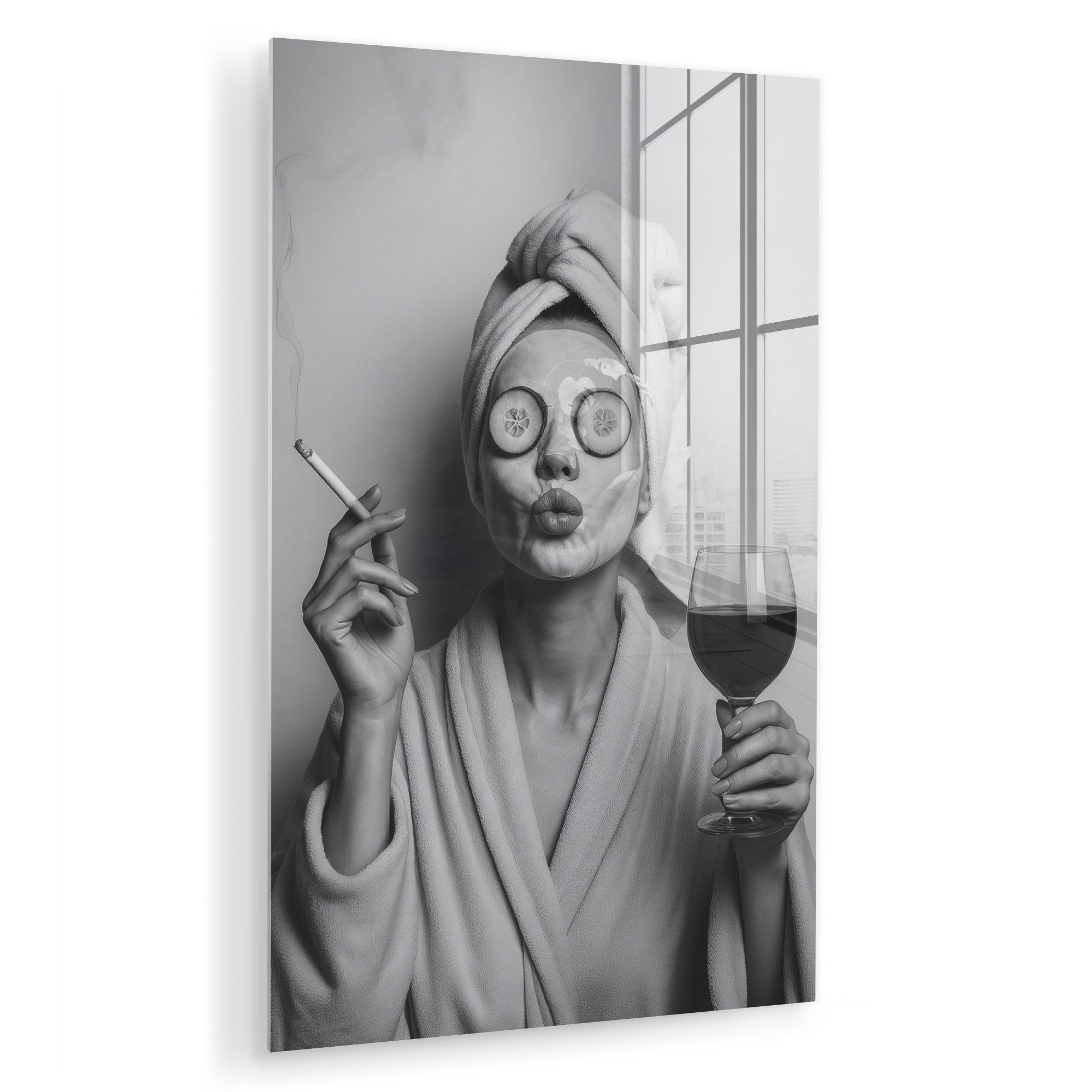 MuchoWow Acrylglasbild Frau - Maske - günstig online kaufen