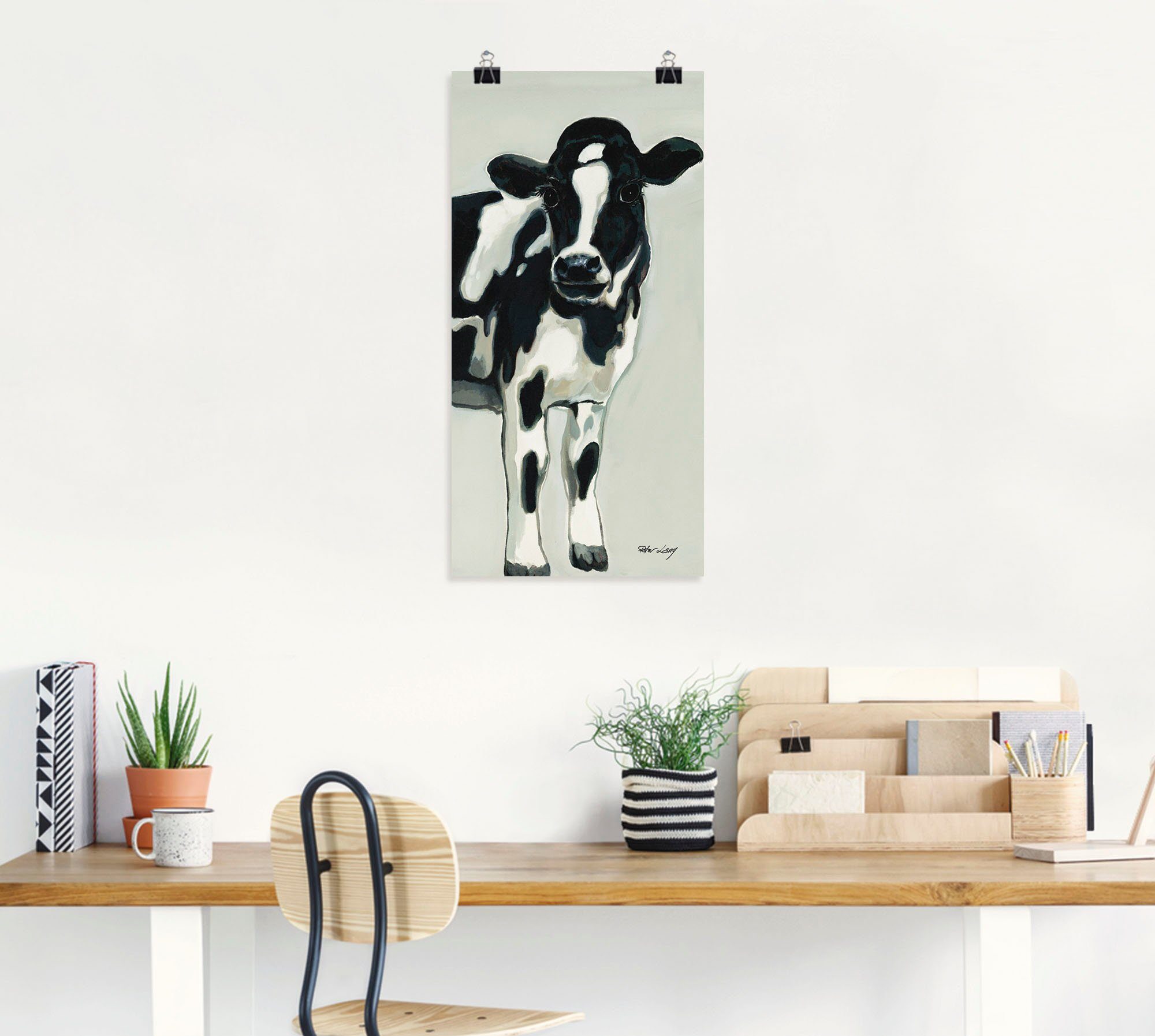 versch. Größen Alubild, (1 Leinwandbild, oder Wandbild Kuh, Artland Haustiere Poster als Wandaufkleber St), in
