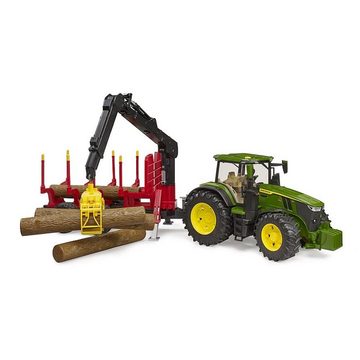 Bruder® Spielzeug-Traktor 03154 John Deere 7R 350, (1-tlg., mit Rückeanhänger und 4 Baumstämmen), Landwirtschaft Traktor