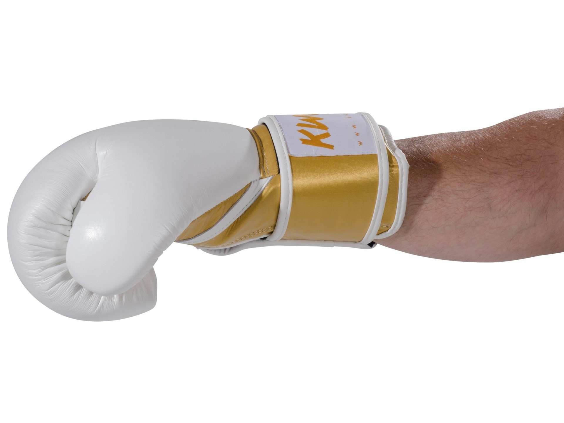 Boxhandschuhe Box-Handschuhe Leder, Leder Gold Profi), KO Kickboxen Ergo gold Echtes weiß 12 Profi KWON Champ 10 Boxen Form, (Ergo Edition, Form Unzen, MMA und