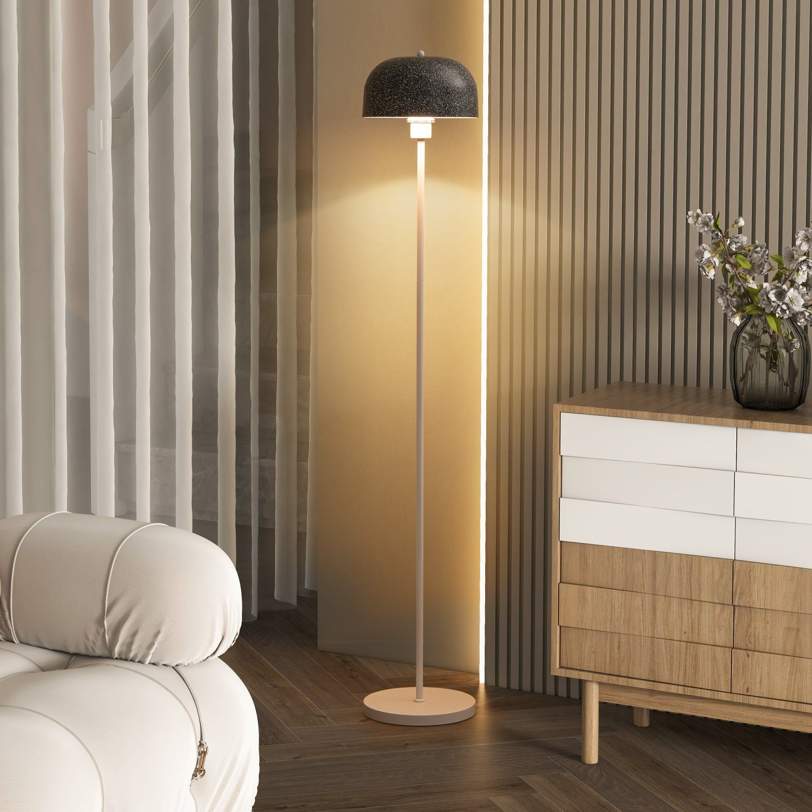 COSTWAY Stehlampe, mit Fußschalter, E27-Glühlampensockel & günstig online kaufen