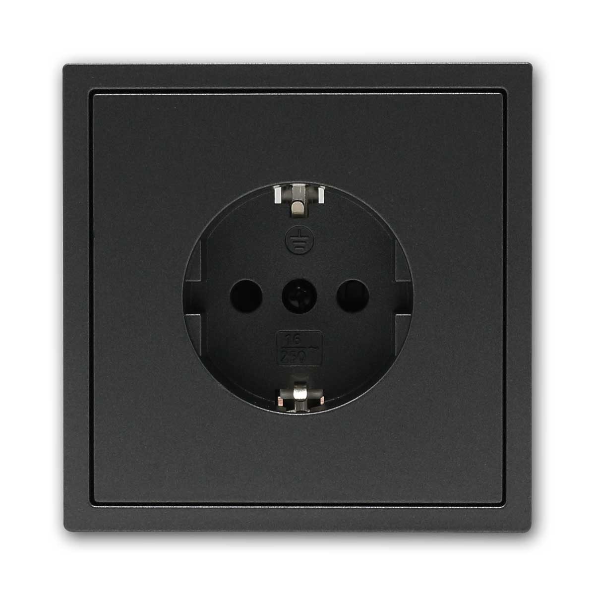 McPower Unterputz-Steckdose Steckdose SHALLOW anthrazit 250V~/16A UP, m Rahmen