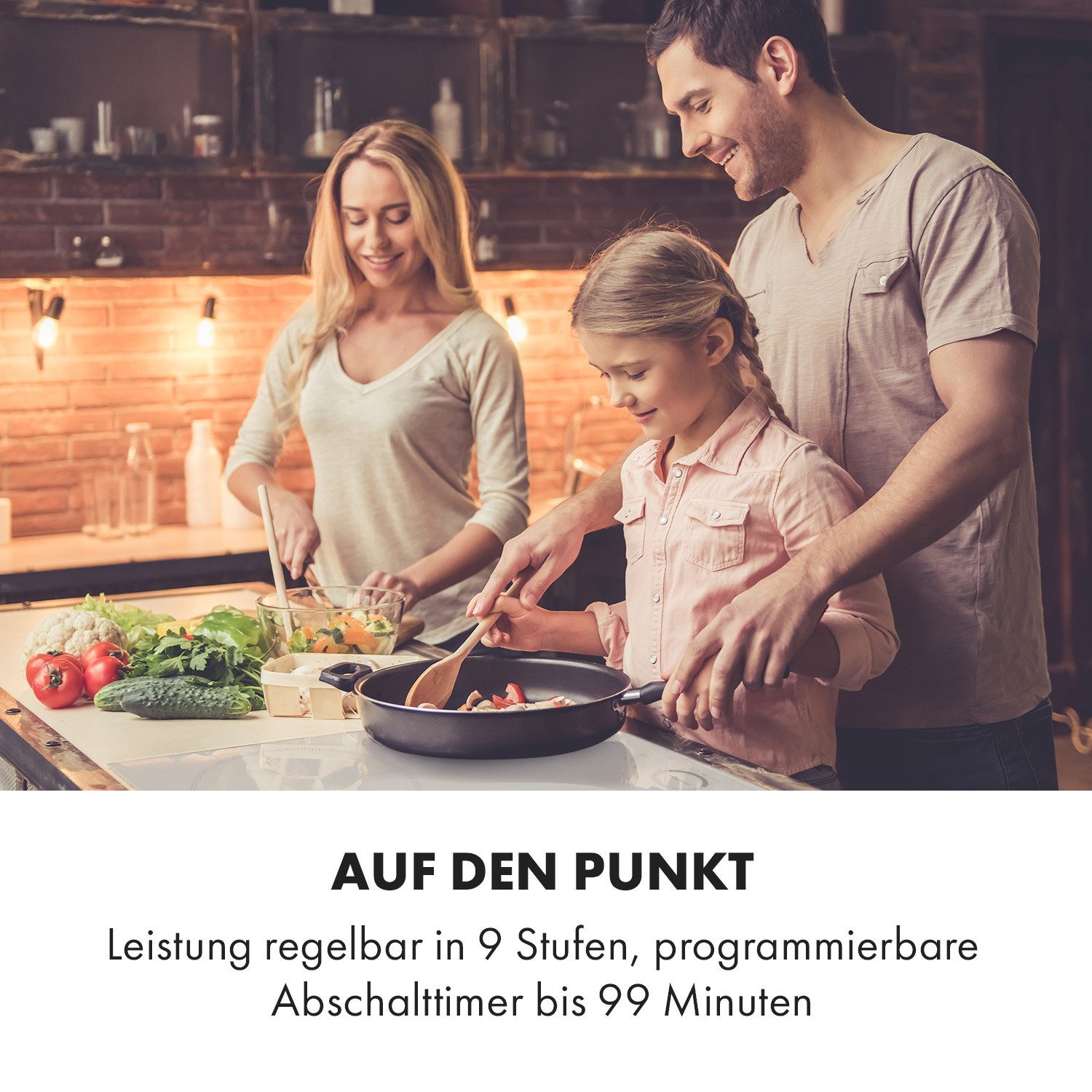 Klarstein Induktions-Kochfeld Delicatessa 60 Hybrid, Einbau Induktionskochfeld 4 Platten Glaskeramik Kochfeld Induktion