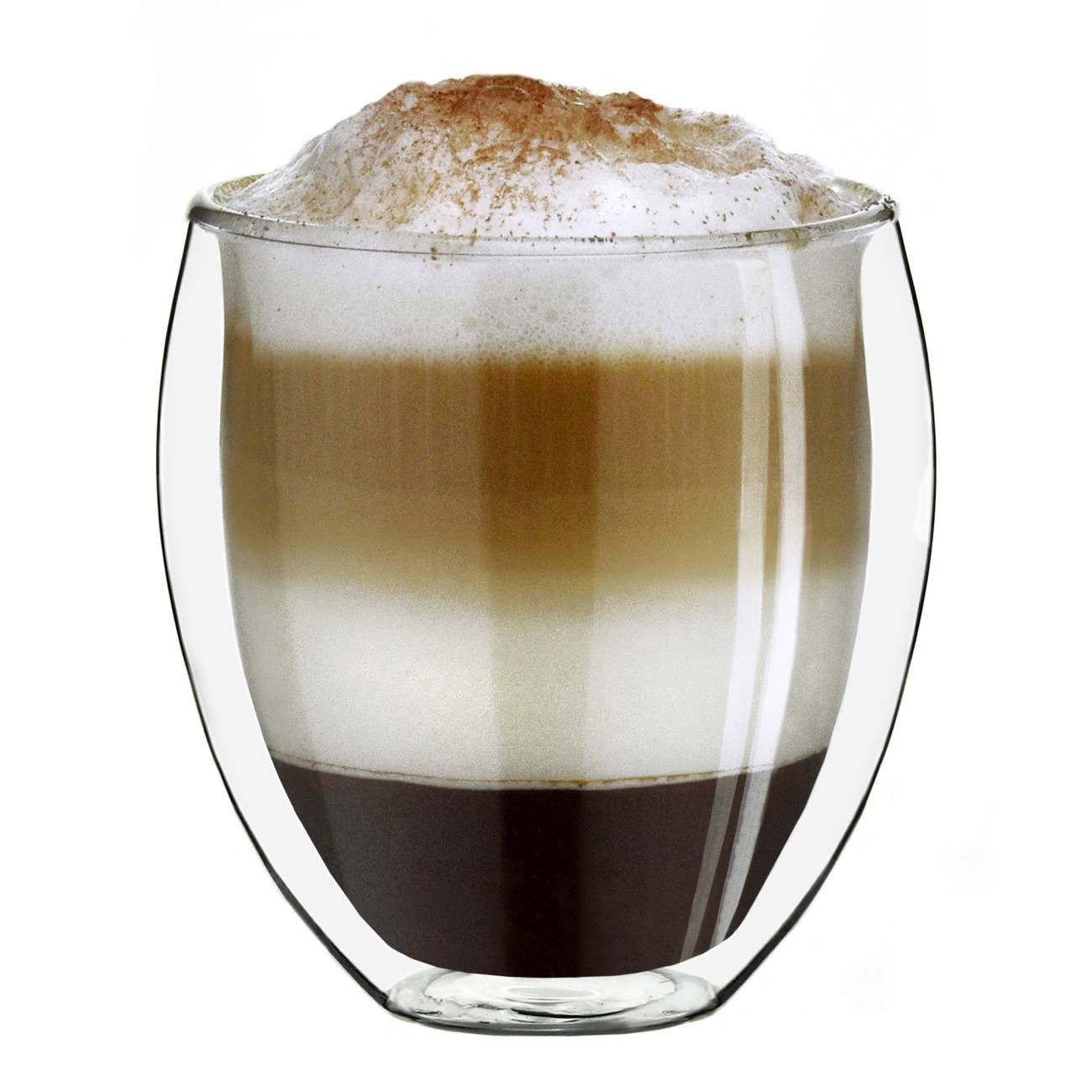 Creano Teeglas Doppelwandiges Thermoglas XXL 400ml aus Borosilikatglas (DG-Bauchig), Borosilikatglas, ein Glas