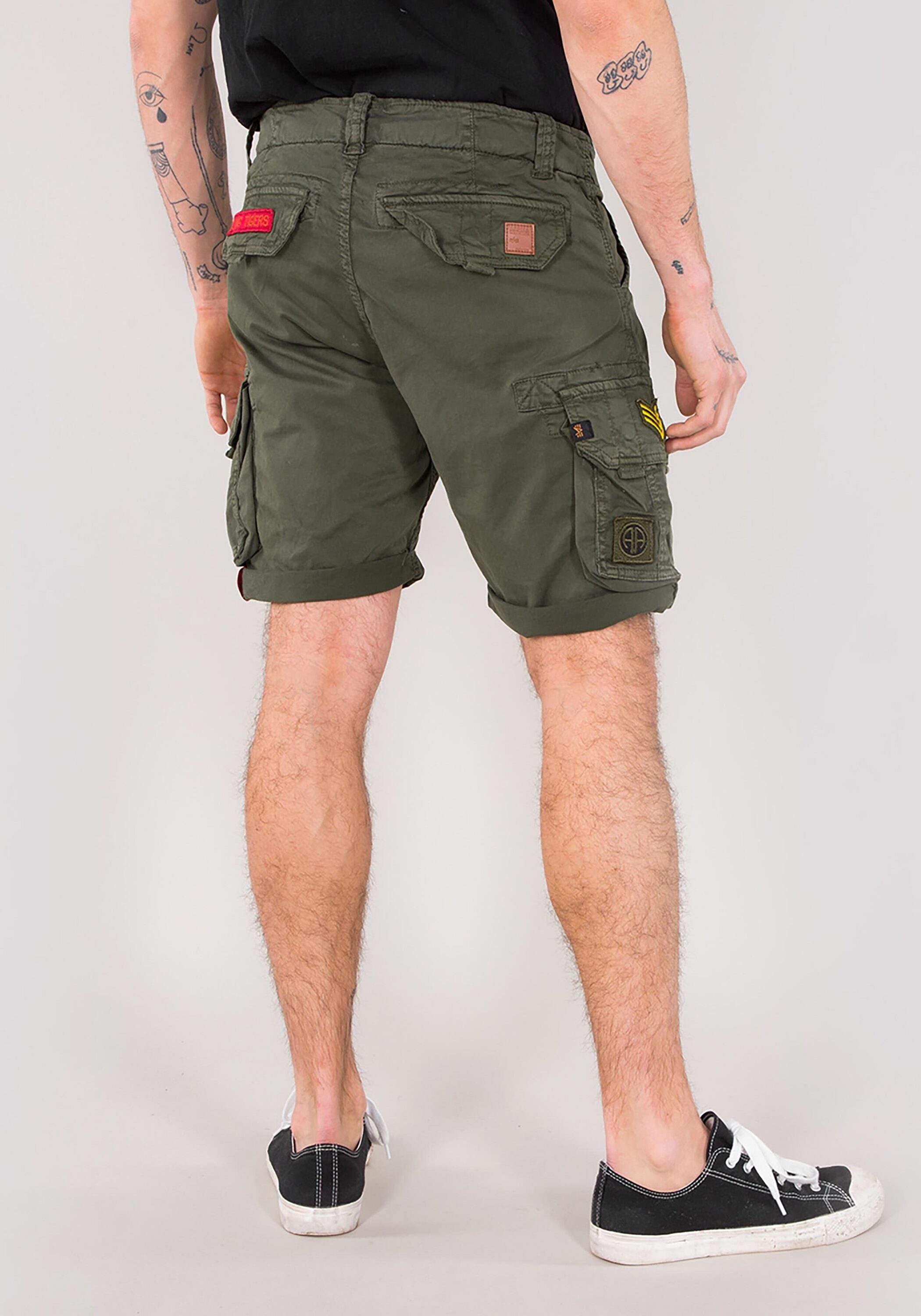 Alpha Industries Shorts Short Industries olive dark Patch - Shorts Men Alpha Crew