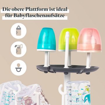 GOURMEO Organizer Babyflaschen-Trockenständer - Doppelhalter für 16 Flaschen, Baby Bottle Drying Rack - Double Holder for 16 Bottles