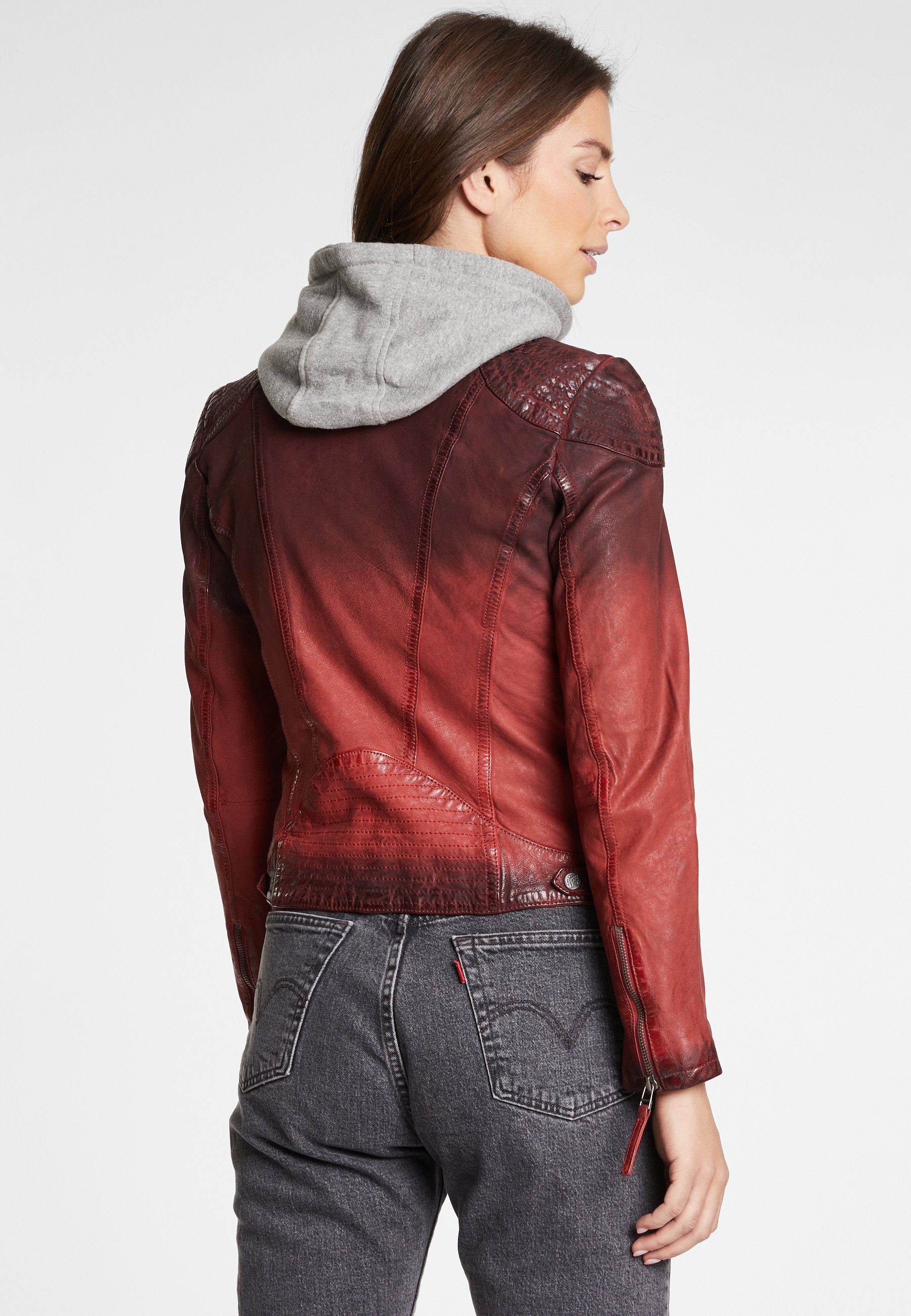 Kapuze RED LAMOV Gipsy mit Cascha BIO Lederjacke