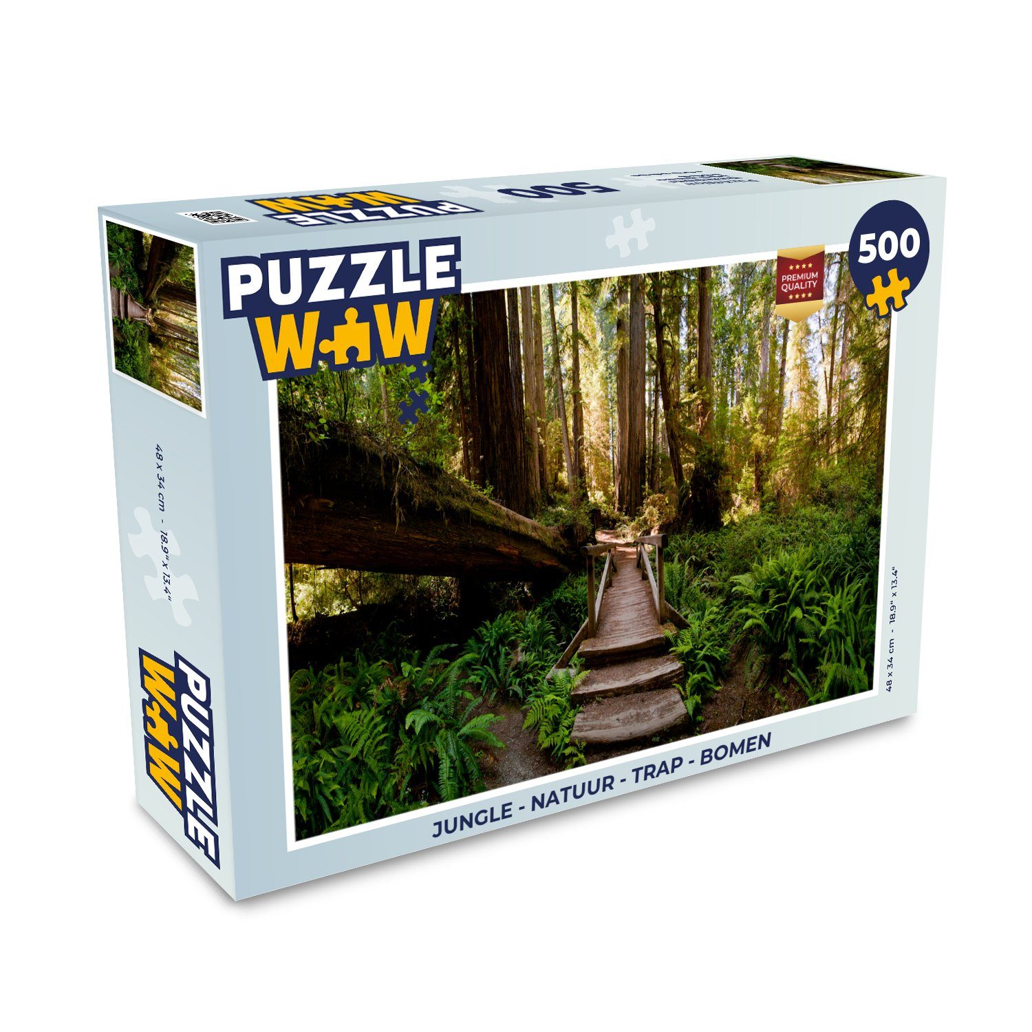 MuchoWow Puzzle Dschungel - Natur - Treppe - Bäume, 500 Puzzleteile, Foto-Puzzle, Bilderrätsel, Puzzlespiele, Spielzeug