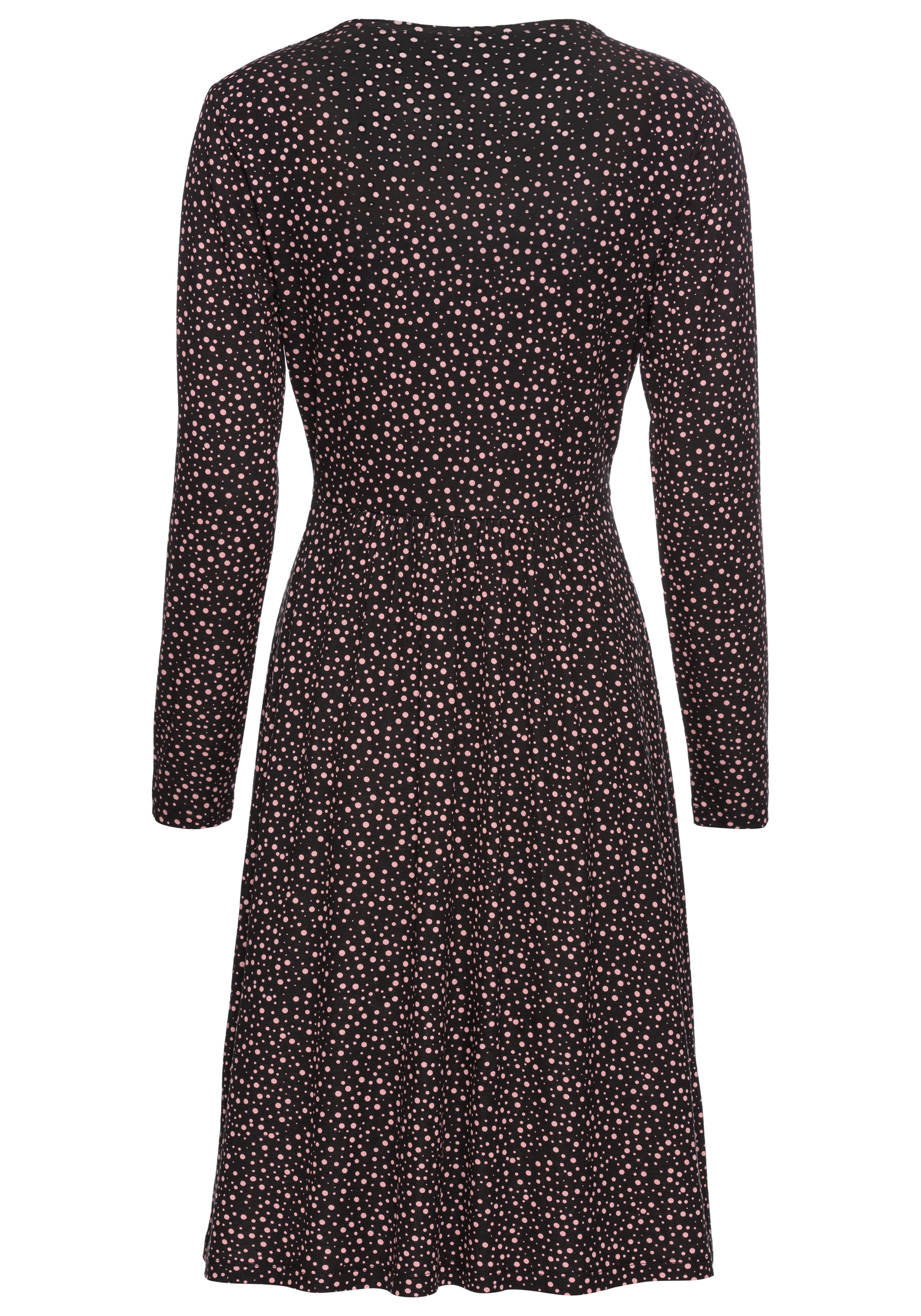 Nine-month maternity dress, for pregnancy and breastfeeding, nursing dress in a flowing shape and with a polka dot pattern