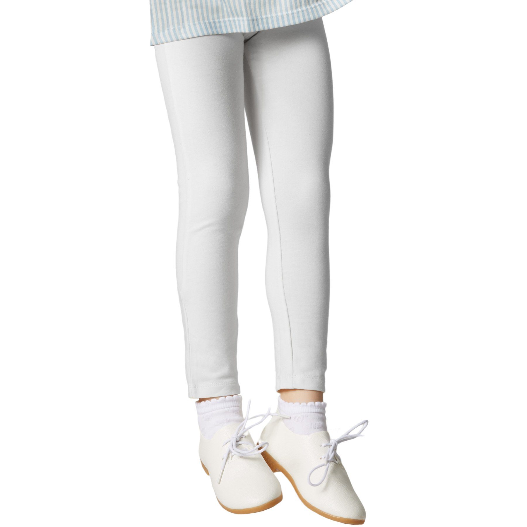 dressforfun Leggings Enghose, Für viele Outfits & Auftritte, Einfarbige Leggings für (Stretchhose, Konfektionsgröße 140 (10-12 Jahre) in weiß) Dehnbares und strapazierfähiges Material, Elastischer Gummibund