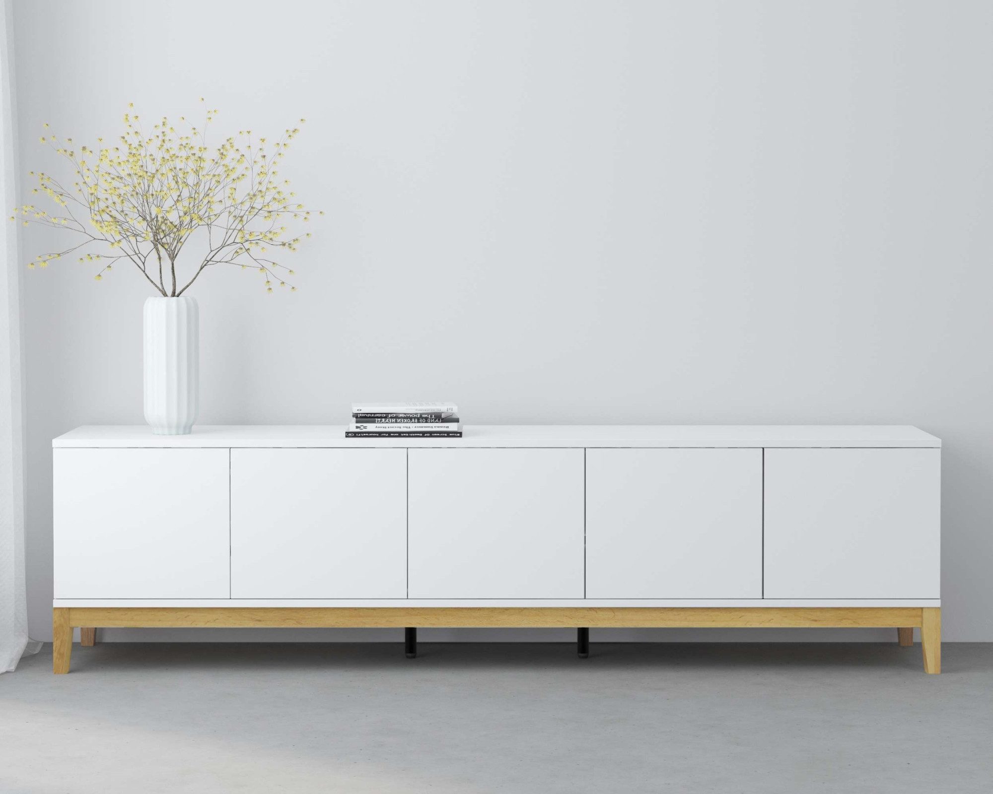 OTTO home Lowboard Maryd, TV-Kommode mit Kabeldurchführung, Push-to-Open Funktion, Breite 200 cm