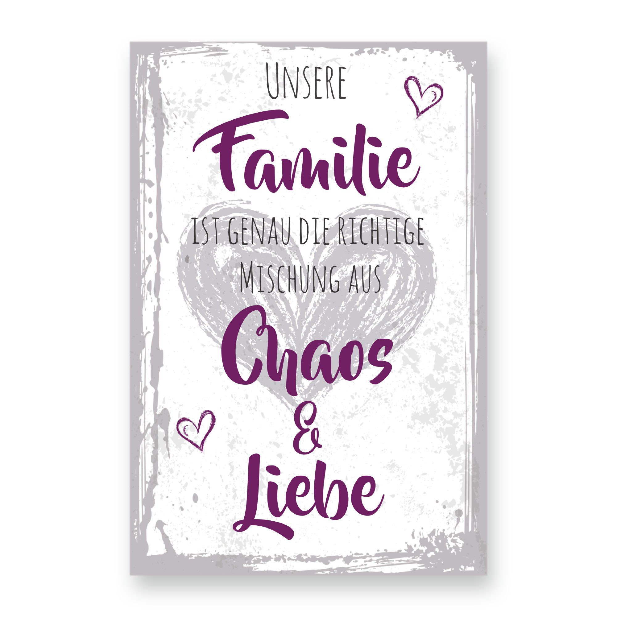 Kreative Feder Holzbild Deko-Bild „Familie“ aus Holz, mit Motiv & Spruch, ideales Geschenk für Freunde & Familie