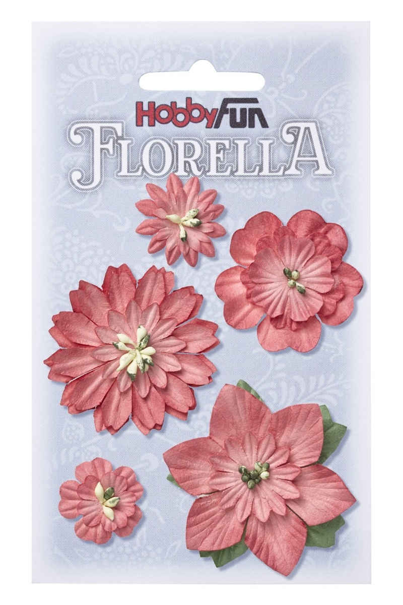 HobbyFun Dekofigur FLORELLA-Blüten aus Maulbeer-Papier 2 - 5 cm sort.