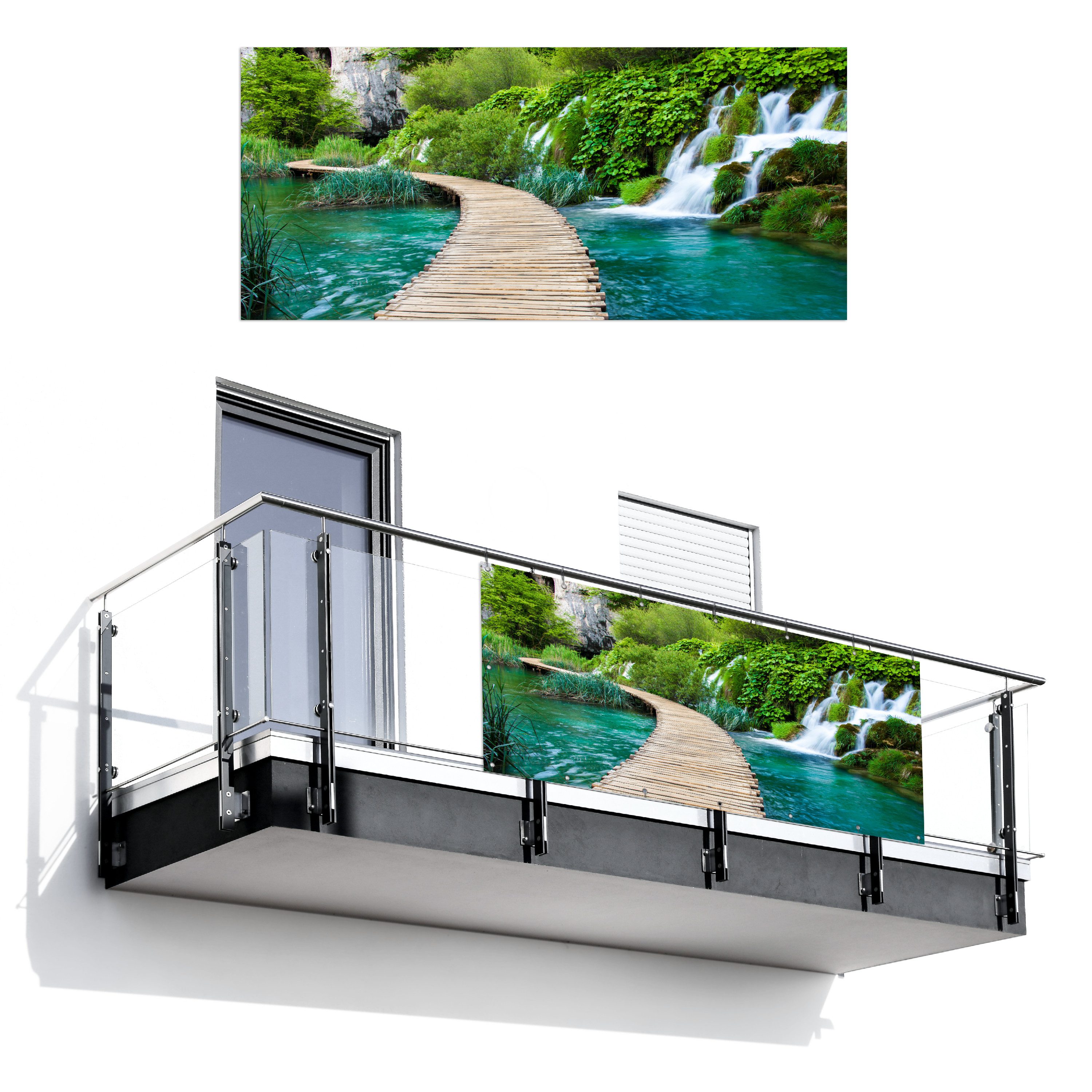 MuchoWow Balkonsichtschutz Brücke - Wasser - günstig online kaufen