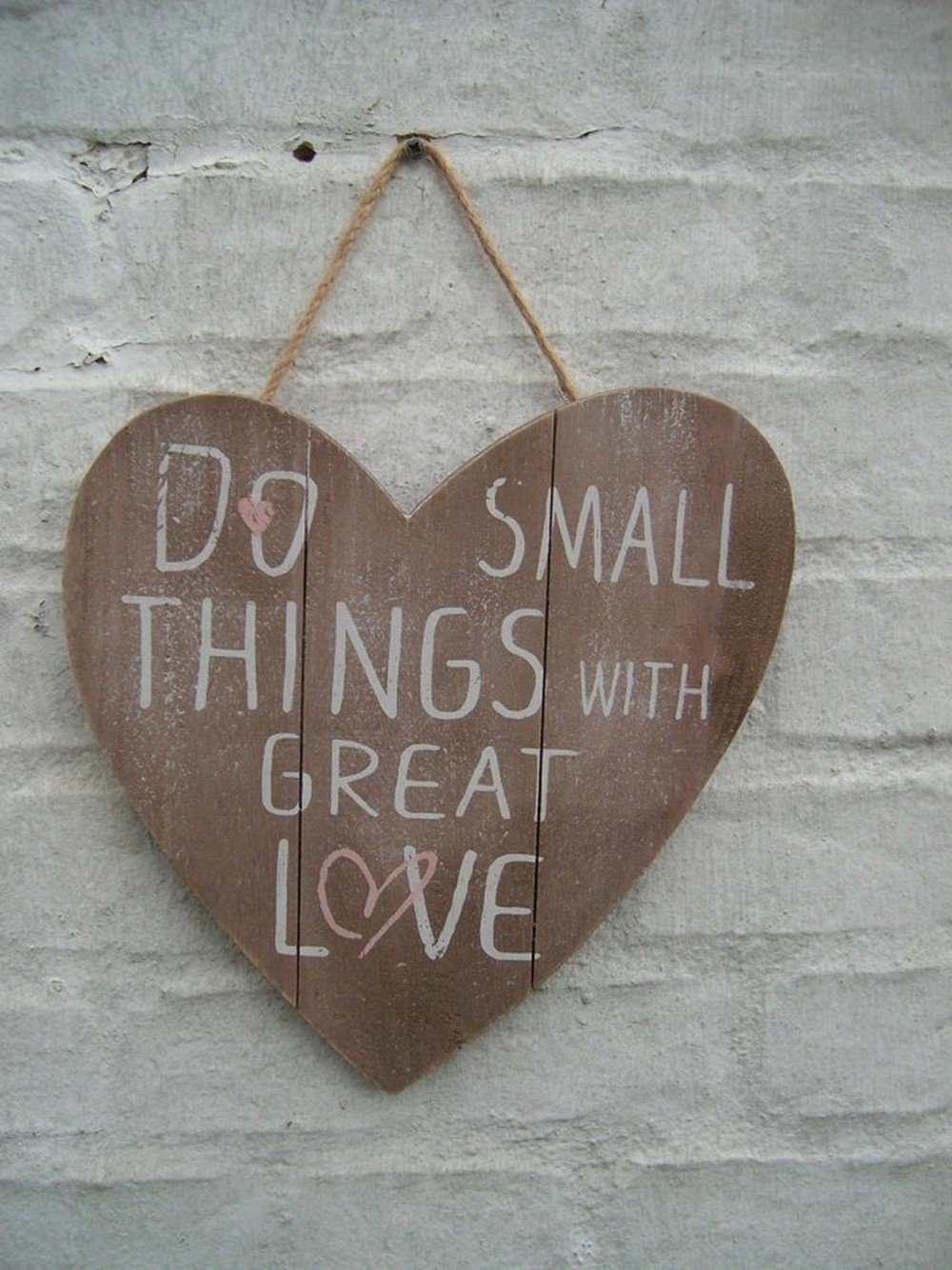 DekoImpression Dekohänger Holzschild, Wandbild, Spruch, Herz, Do small