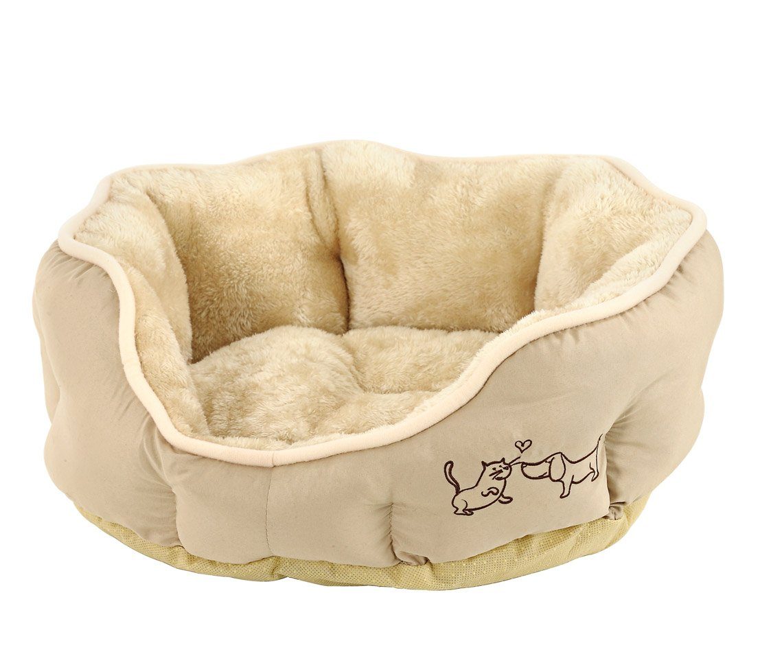 Tierbett Hunde-/Katzenbett Sammy, oval, Polyester, beige günstig online kaufen