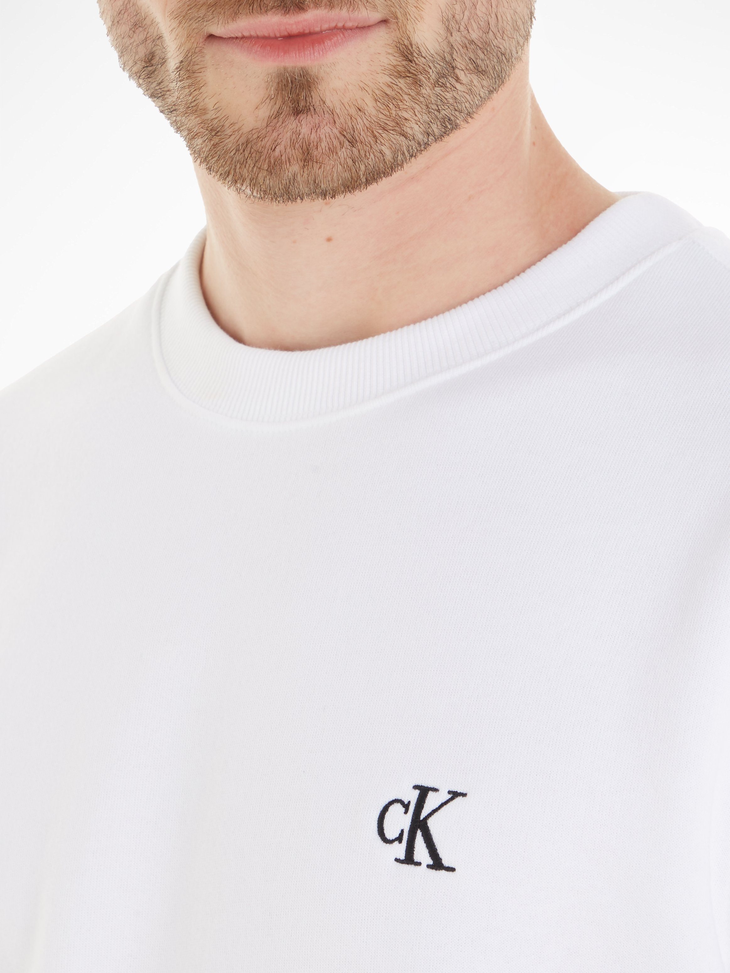 REG ESSENTIAL CK Bright Klein White Jeans CN Sweatshirt Calvin