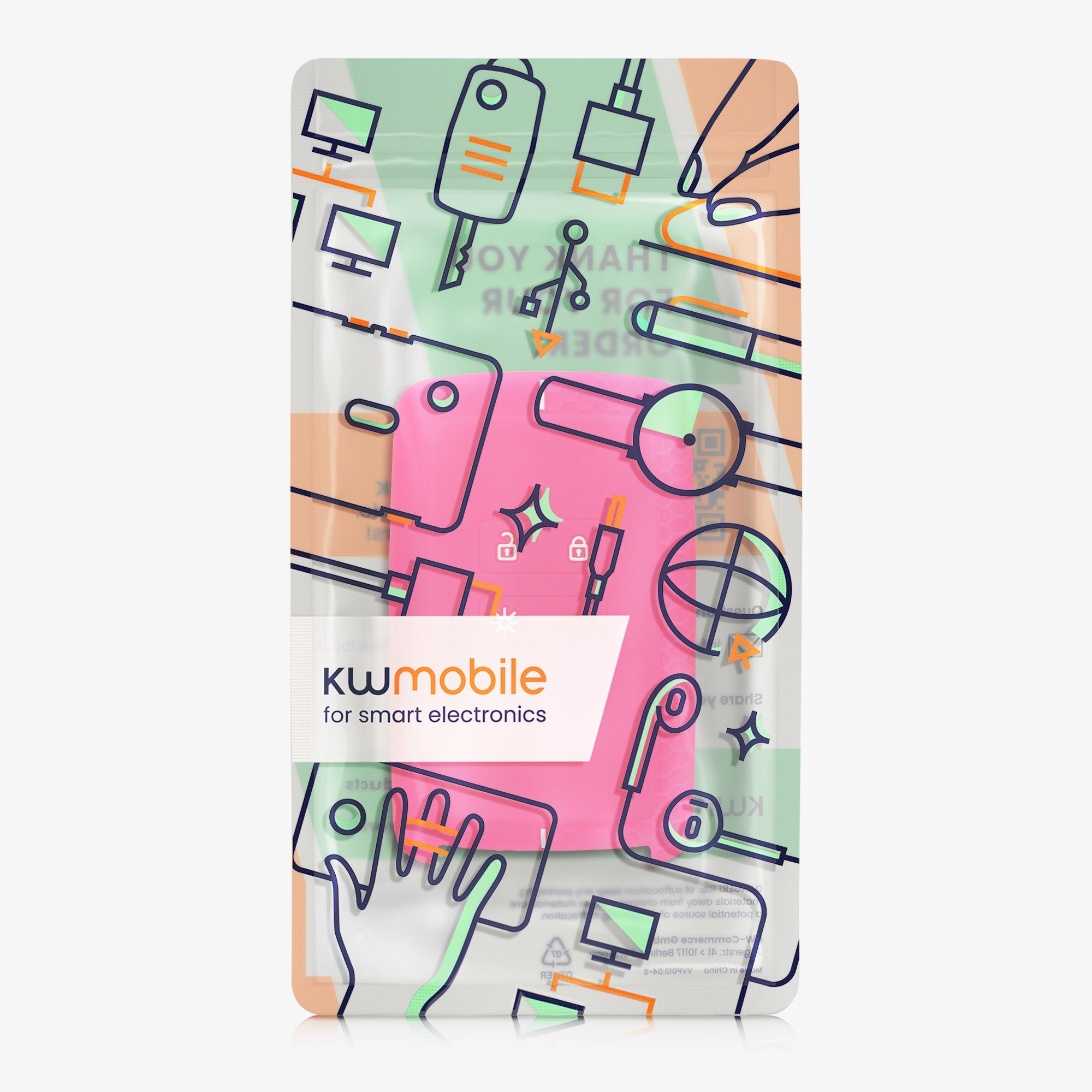 Schlüsselhülle Schlüssel Schlüsseltasche Pink Case kwmobile Hülle Autoschlüssel Cover Renault, für Silikon