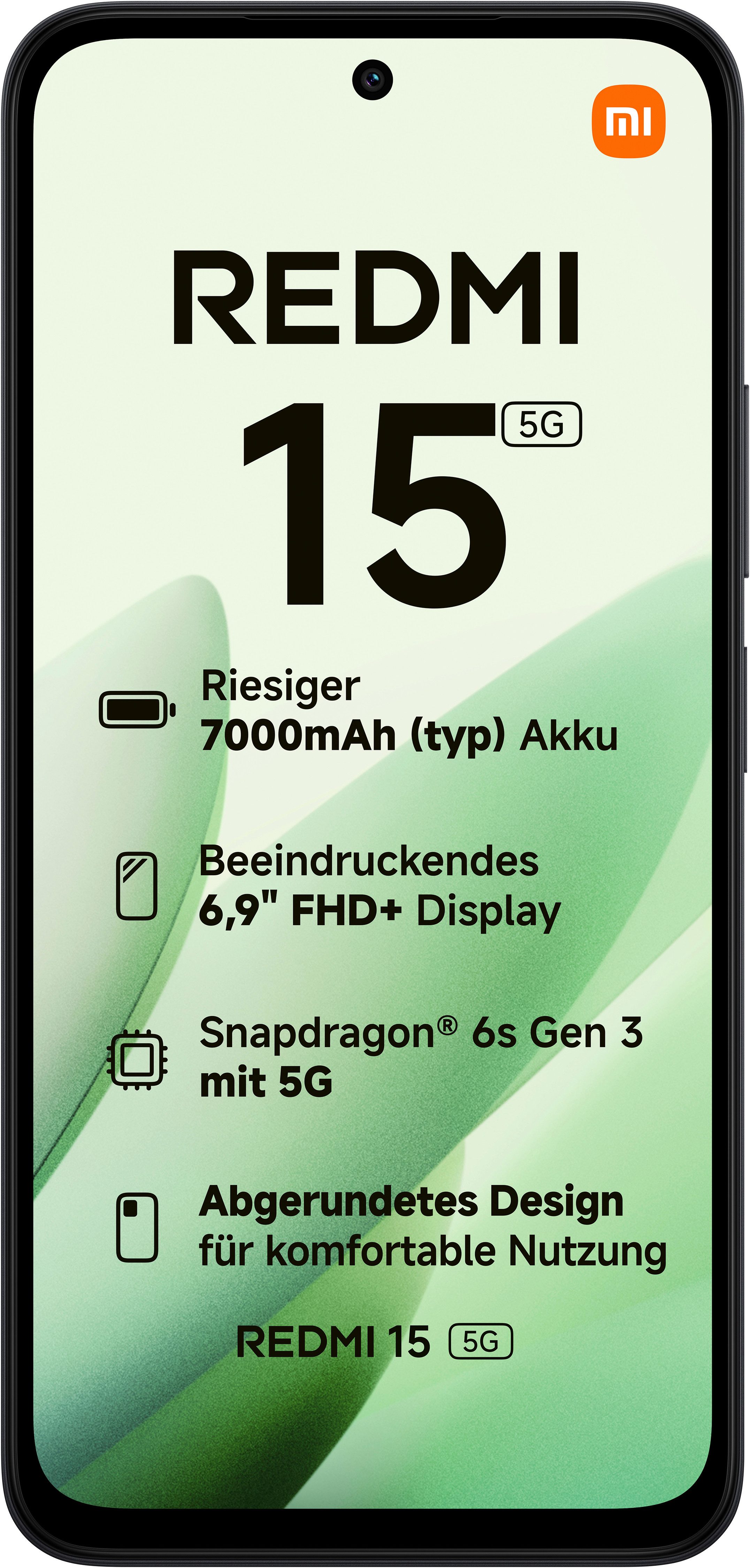 Xiaomi Redmi 15 5G 256 GB Smartphone (17,52 cm/6,9 Zoll, 256 GB Speicherplatz, 50 MP Kamera)