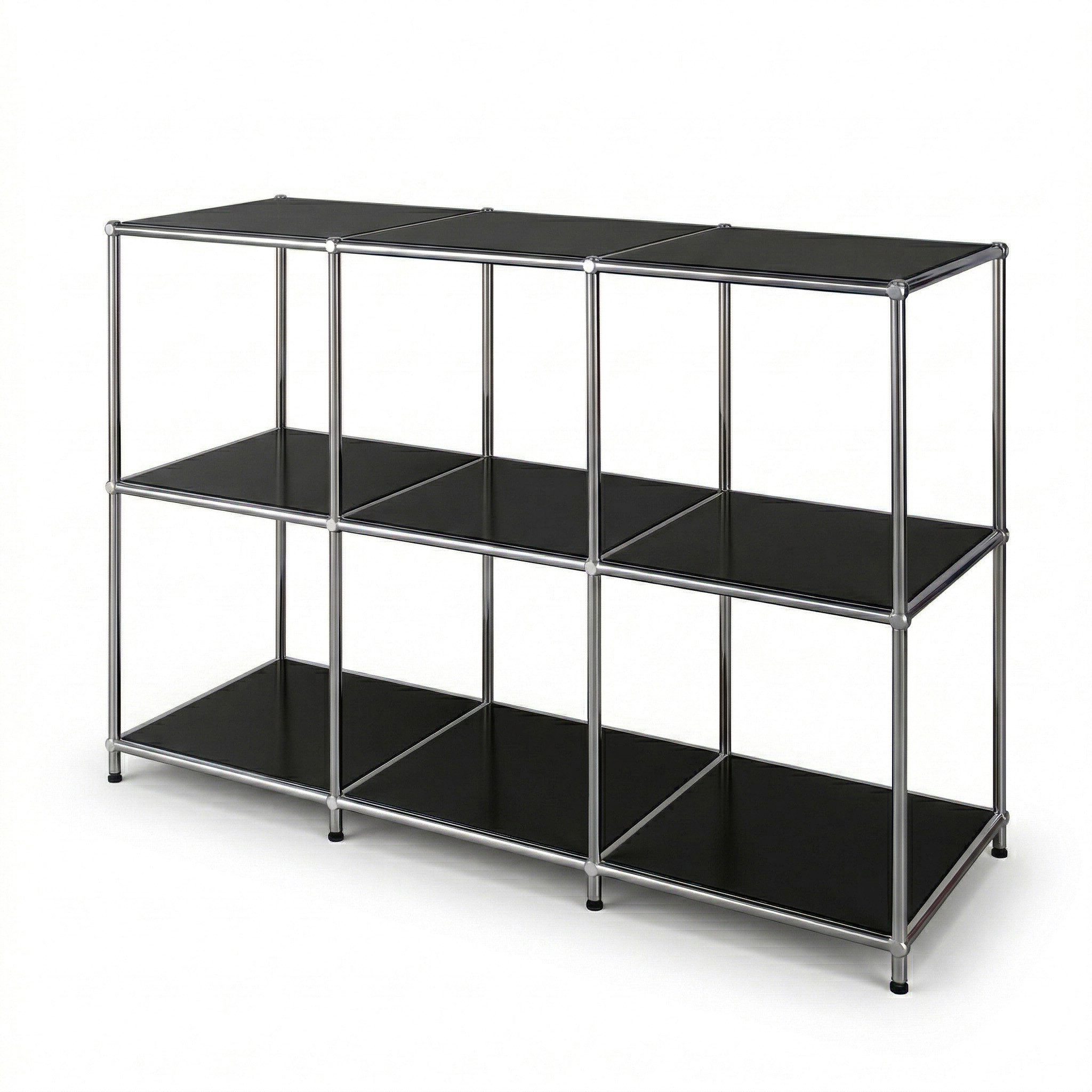 Floordirekt Sideboard Metall Concept Epure MK-018, Standregal Lowboard (Standregal Lowboard), verchromtes Metallgestell, 3 Ablagen, B116×T40×H82 cm