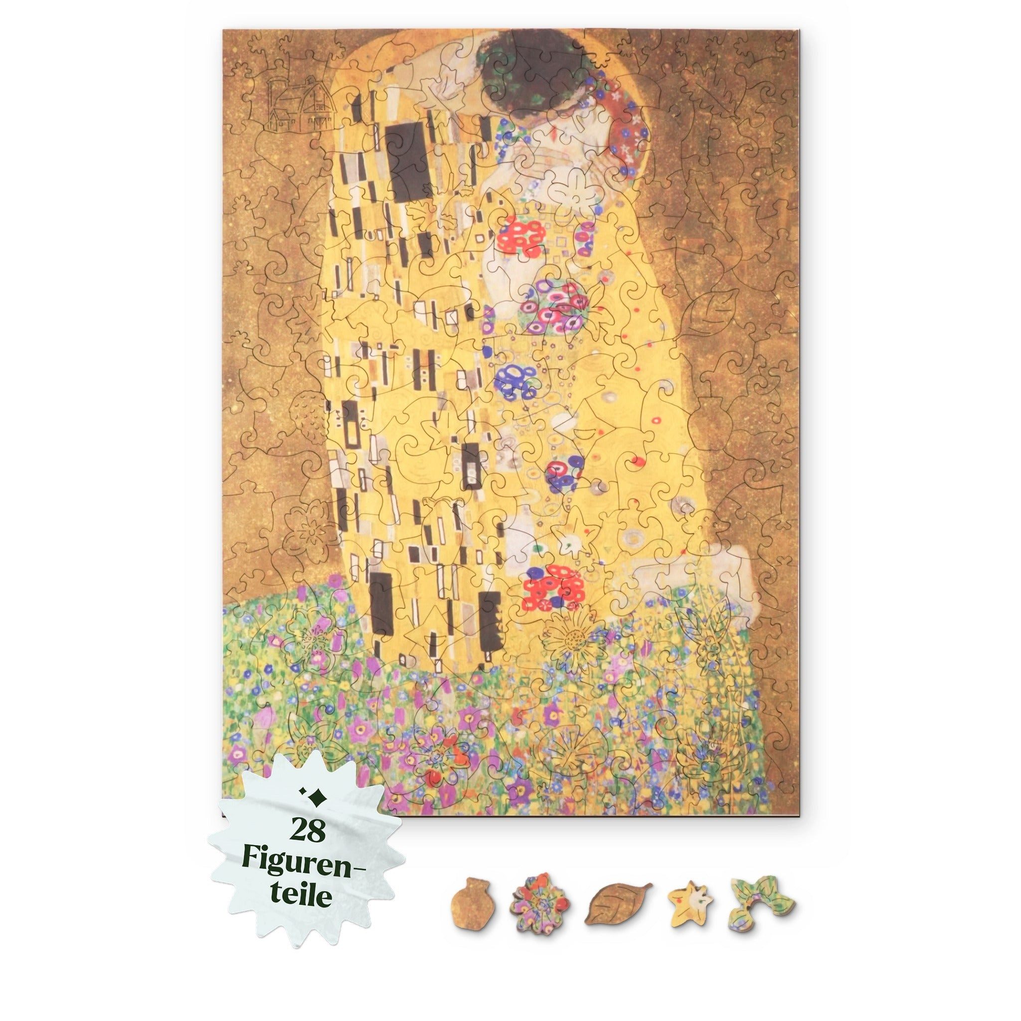 MagicHolz Puzzle Der Kuss Gustav Klimt Liebespaar aus Holz, 250 Puzzleteile, Künstler: Gustav Klimt