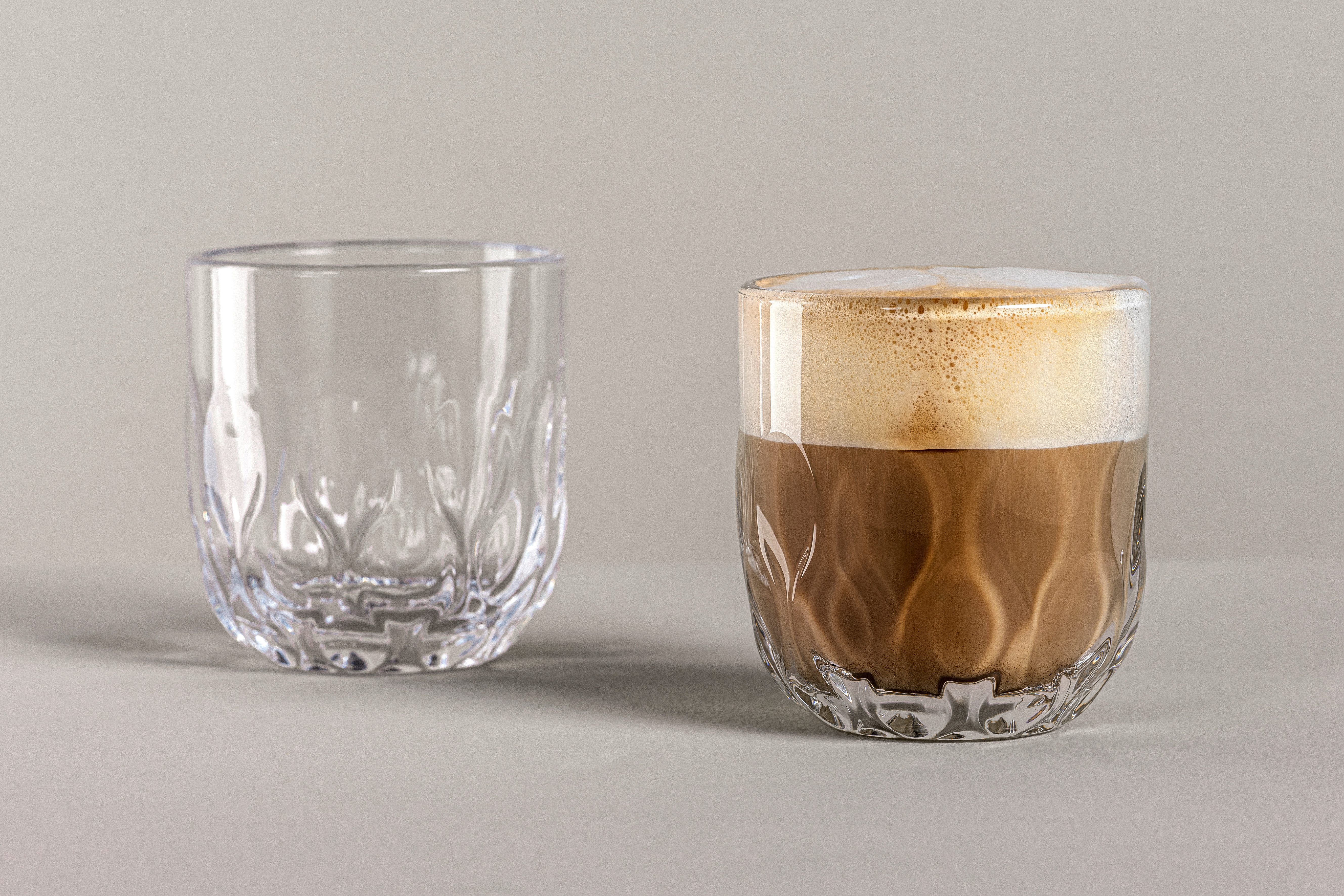 LEONARDO Gläser-Set Kaffee-Glas GOCCE, 220 ml, 6er-Set, 6-tlg., Glas, 3. Variante, mit Tropfenrelief