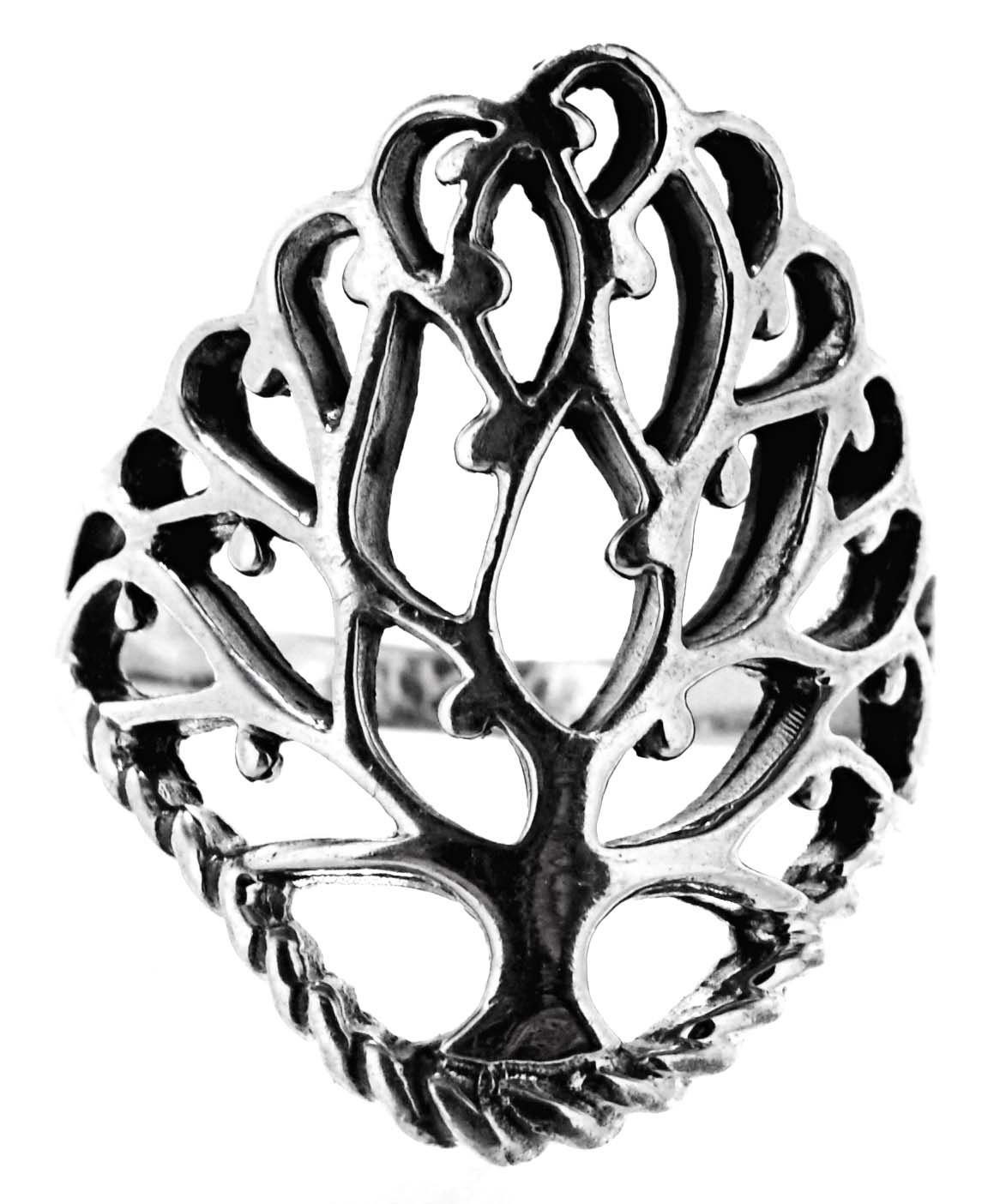 Kiss of Leather Silberring Yggdrasil Lebensbaum Gr. Fingerring Weltenbaum Silber 925 Ring 52-70