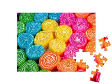 puzzleYOU Puzzle Köstliche mehrfarbige Bonbonspiralen, 48 Puzzleteile, puzzleYOU-Kollektionen Süßigkeiten