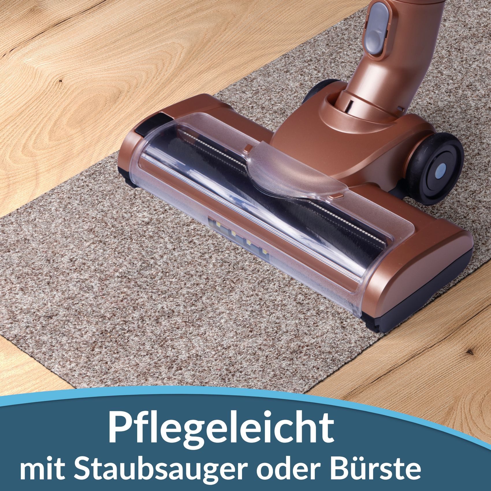 ANRO Fußmatte POET Schuhparkplatz schmal Schmutzfangmatte Unifarben, eckig, Höhe: 3 mm, Schuh-Abstellplatz rutschfest 25x60cm Kräusel Beige wasserdicht – Bild 4 von 5