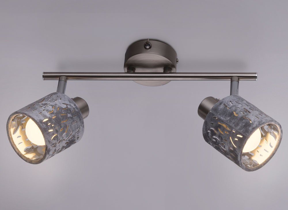 etc-shop LED Deckenspot, inklusive, Warmweiß, Wohn Leuchtmittel Strahler Zimmer Lampe Spot silber Decken Leuchte Samt