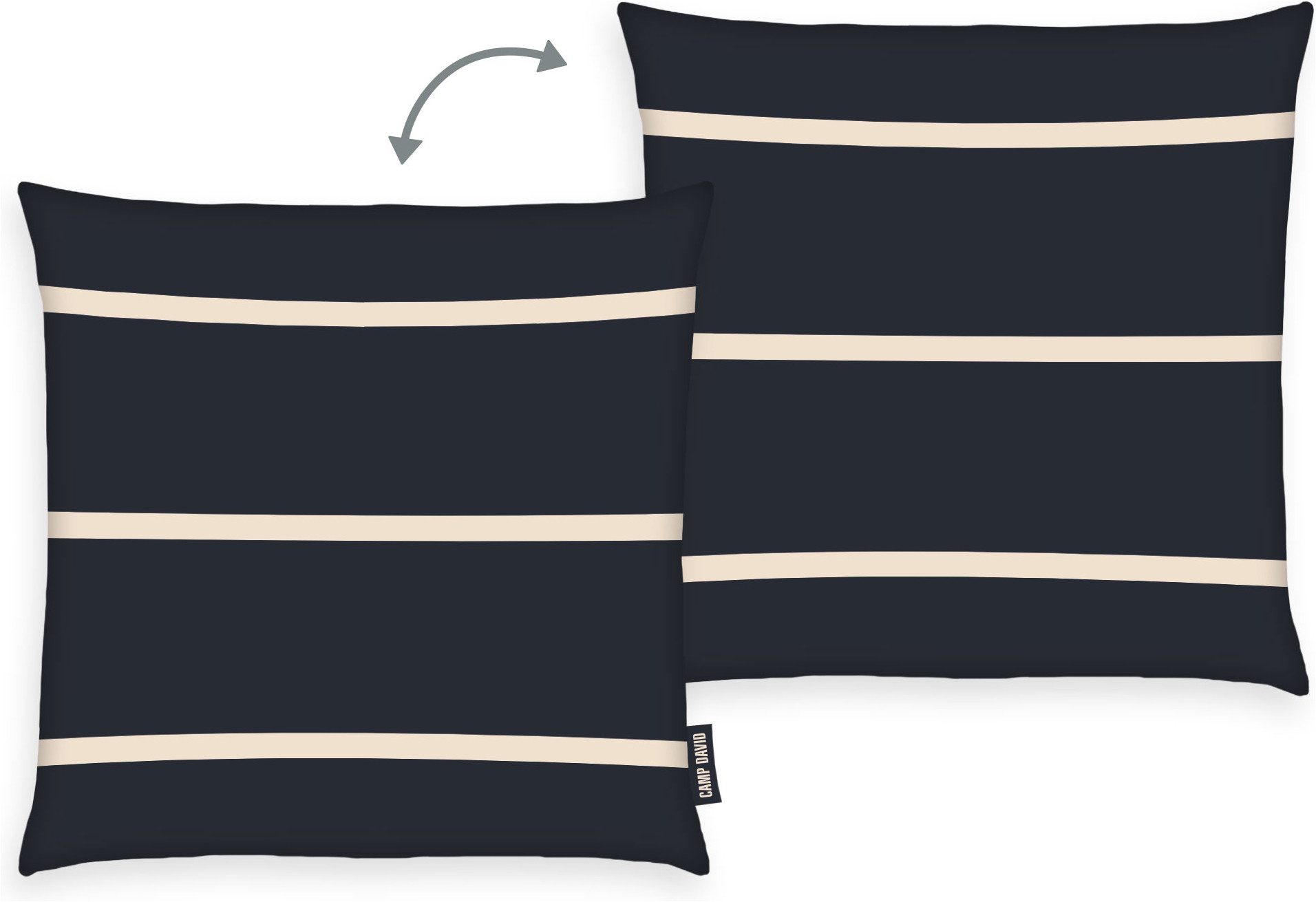 CAMP DAVID Kissenhülle Sea Stripes, (1 Stück), gewebtes Label