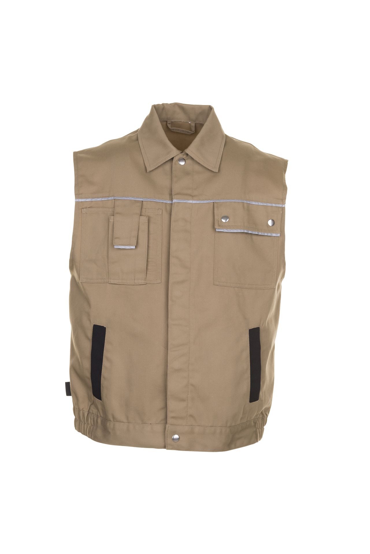 Planam Arbeitsweste PLANAM Herren Weste CANVAS-320 Reflex CORDURA® Khaki/Schwarz