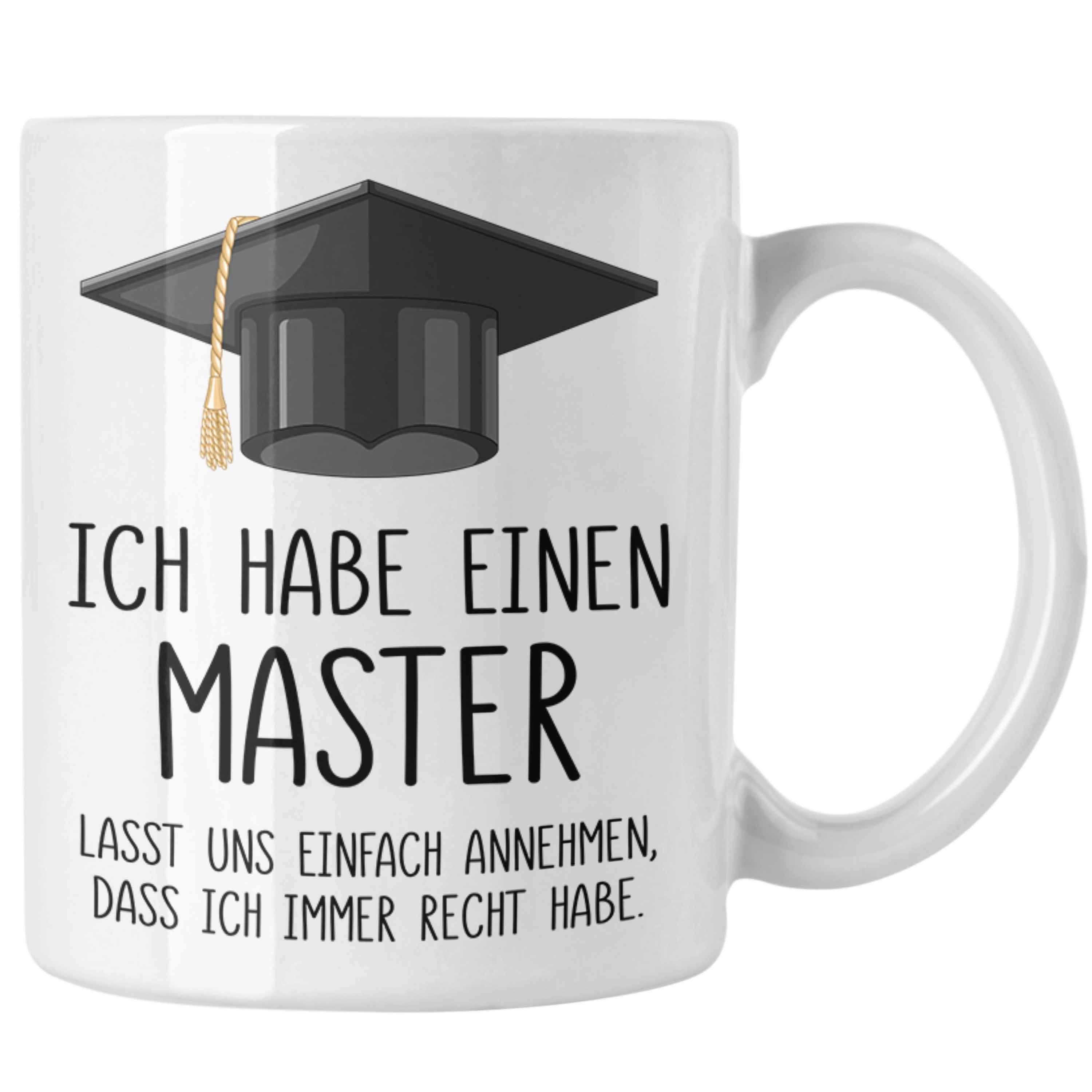 Tasse Bestandene Geschenkidee Tasse Graduation Master Trendation Abschluss Master Prüfung Trendation Weiss Spruch Geschenk - Bestanden