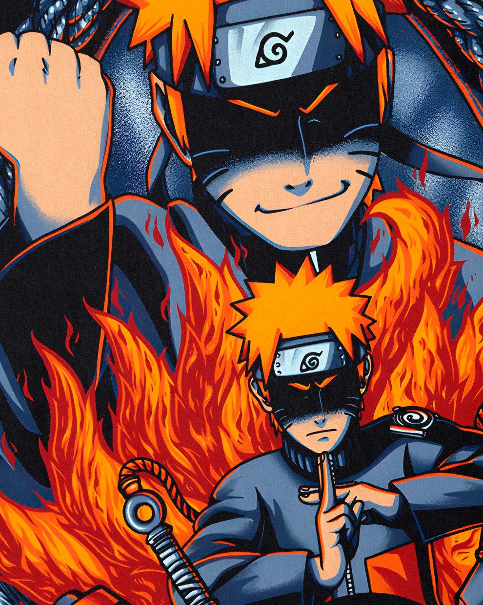 style3 T-Shirt Nine Tailed Fighter kakashi sasuke shikamaru naruto anime ma günstig online kaufen